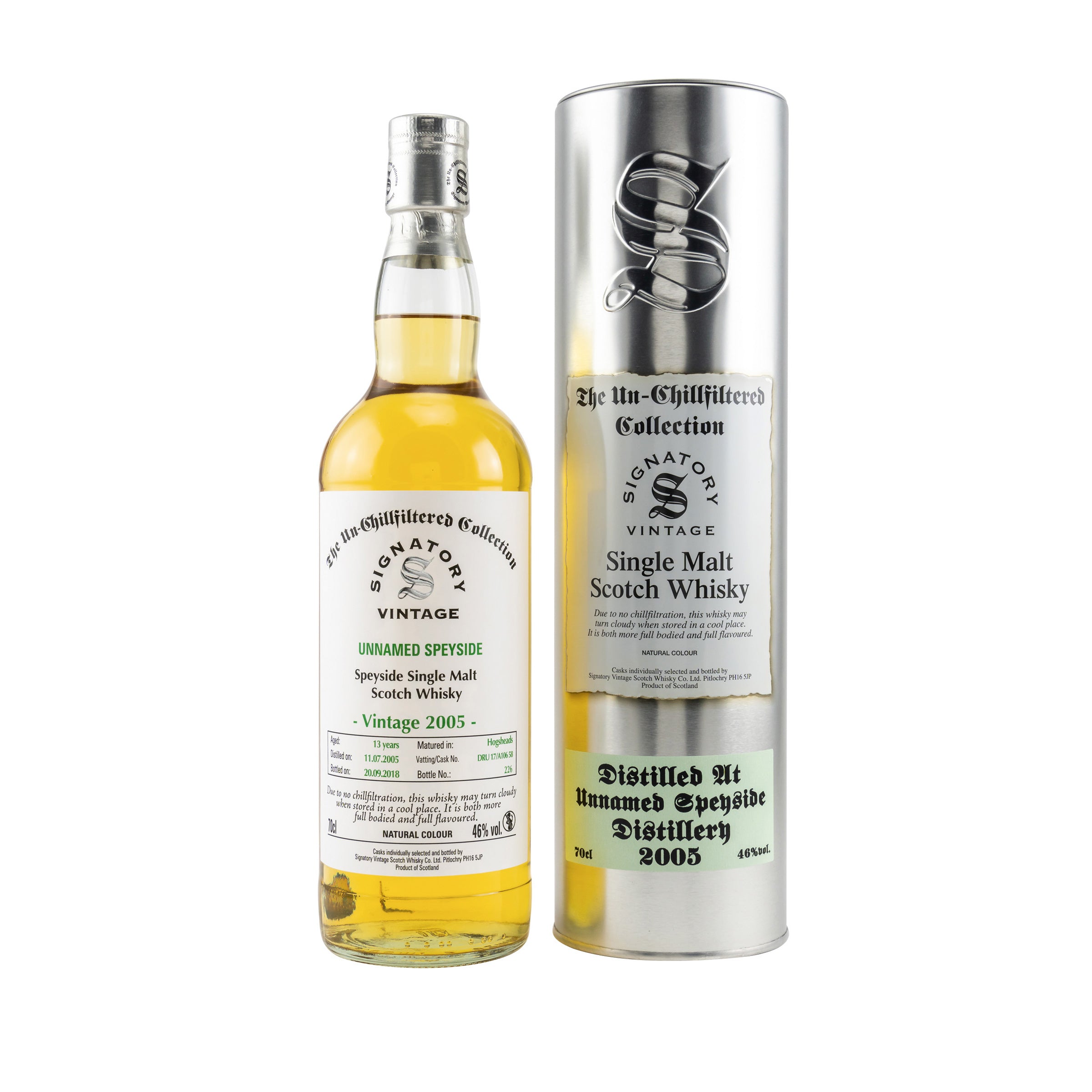 Unnamed Speyside 2005/2018 un-chill. Cask Nr. DRU 17/A10658