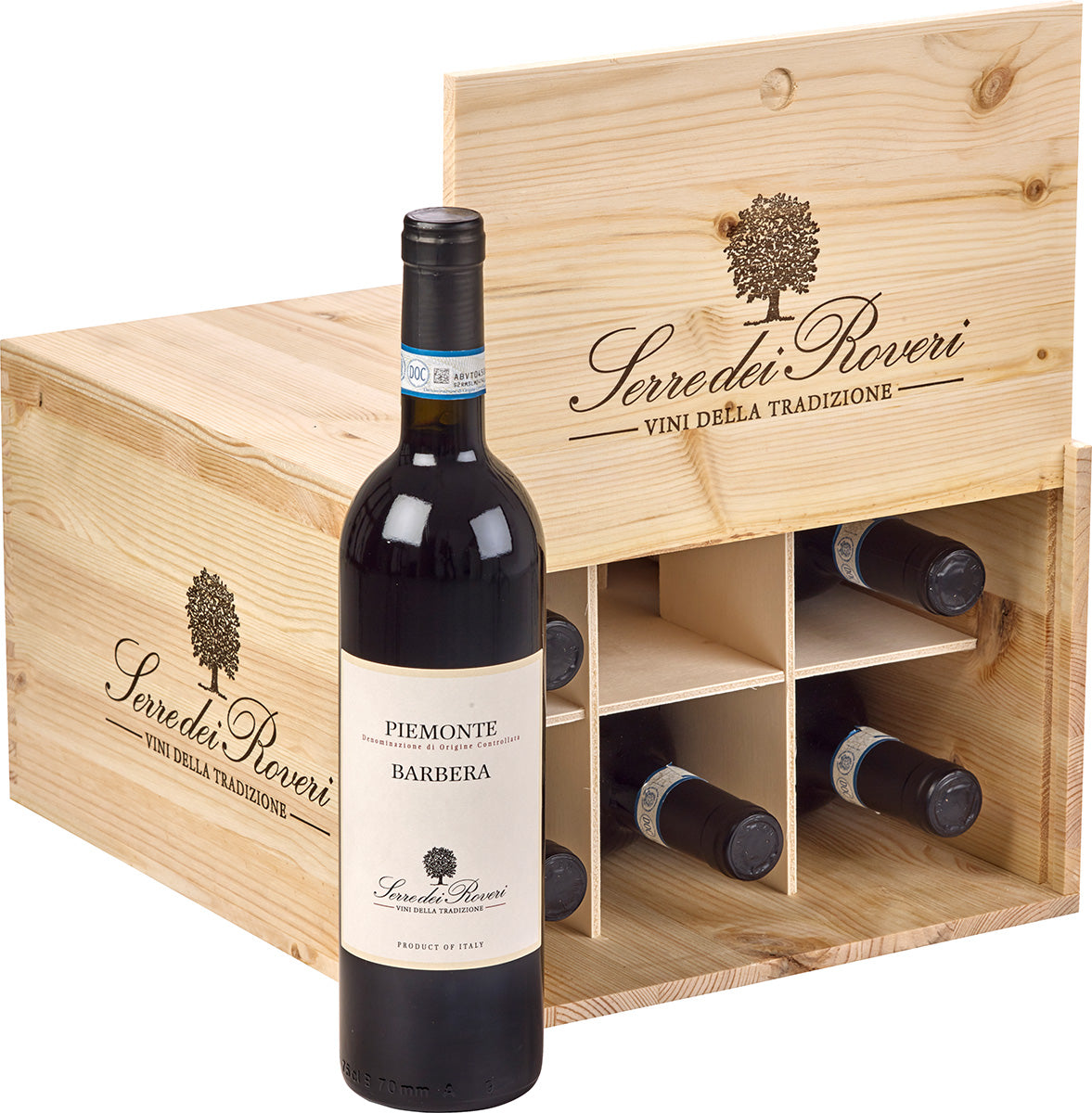 2022 Serre dei Roveri Piemonte Barbera DOC -in 6-bottle wooden case- Sartirano Figli Piedmont/Italy 6 x 0.75 l