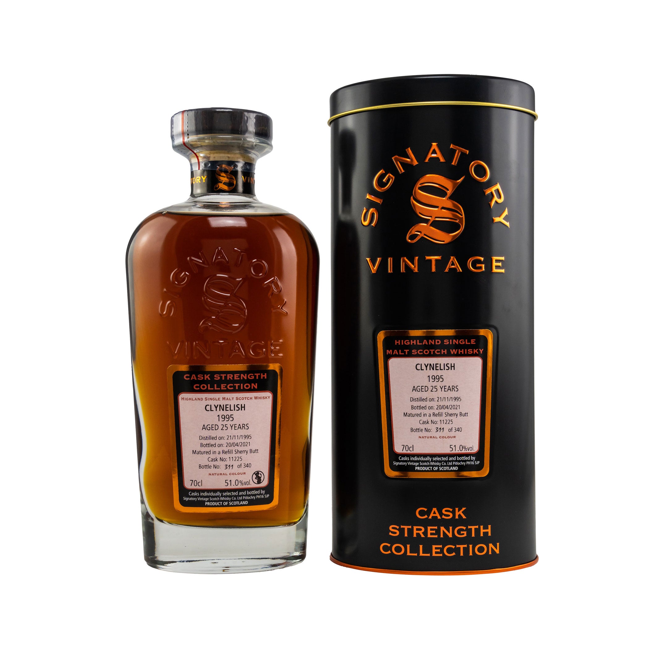 Clynelish 1995/2021 - 25 Years Old Single Refill Sherry Butt #11225 Cask Strength Collection (Signatory)