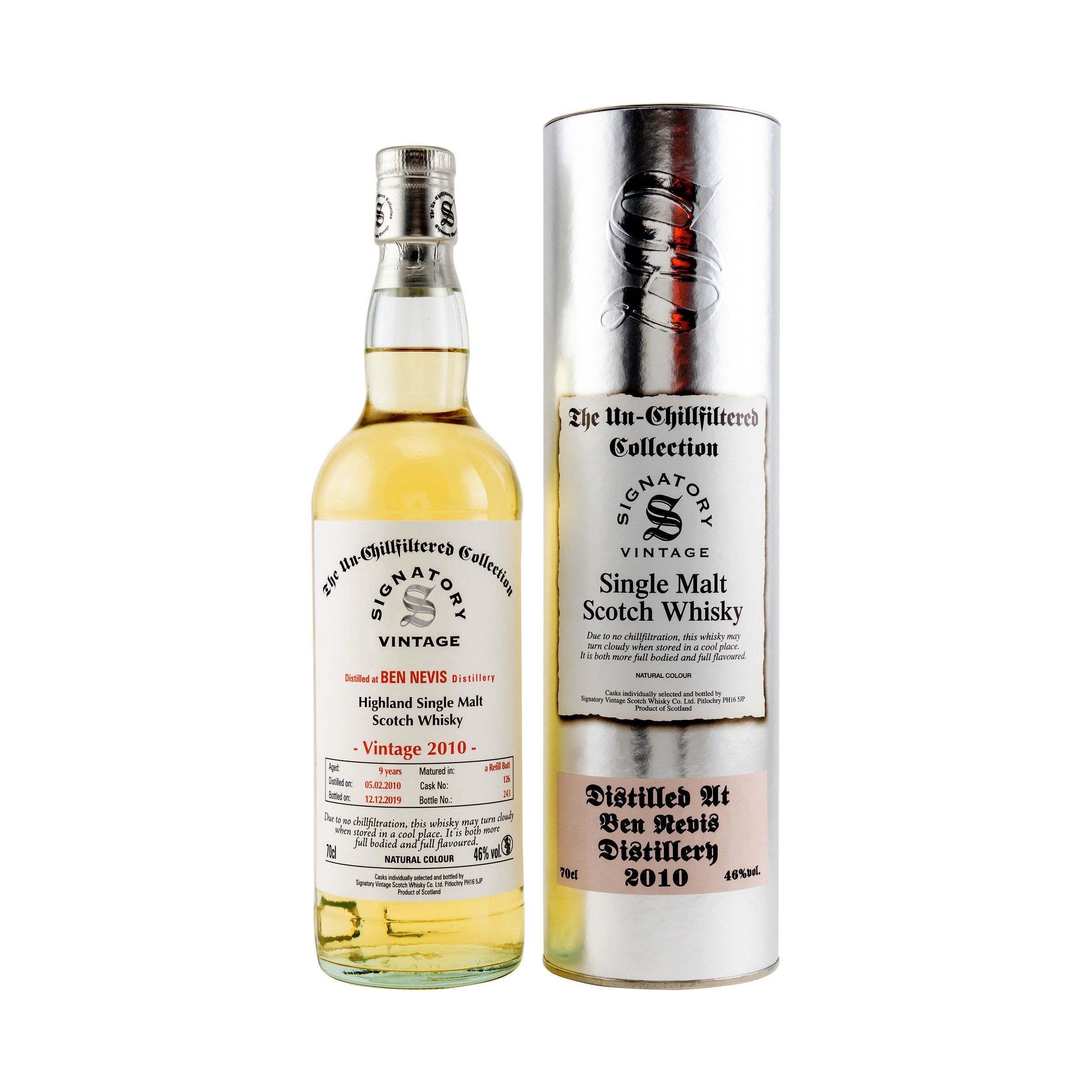Ben Nevis 2010/2019 - un-chill. Cask Nr. 126 - Signatory Vintage