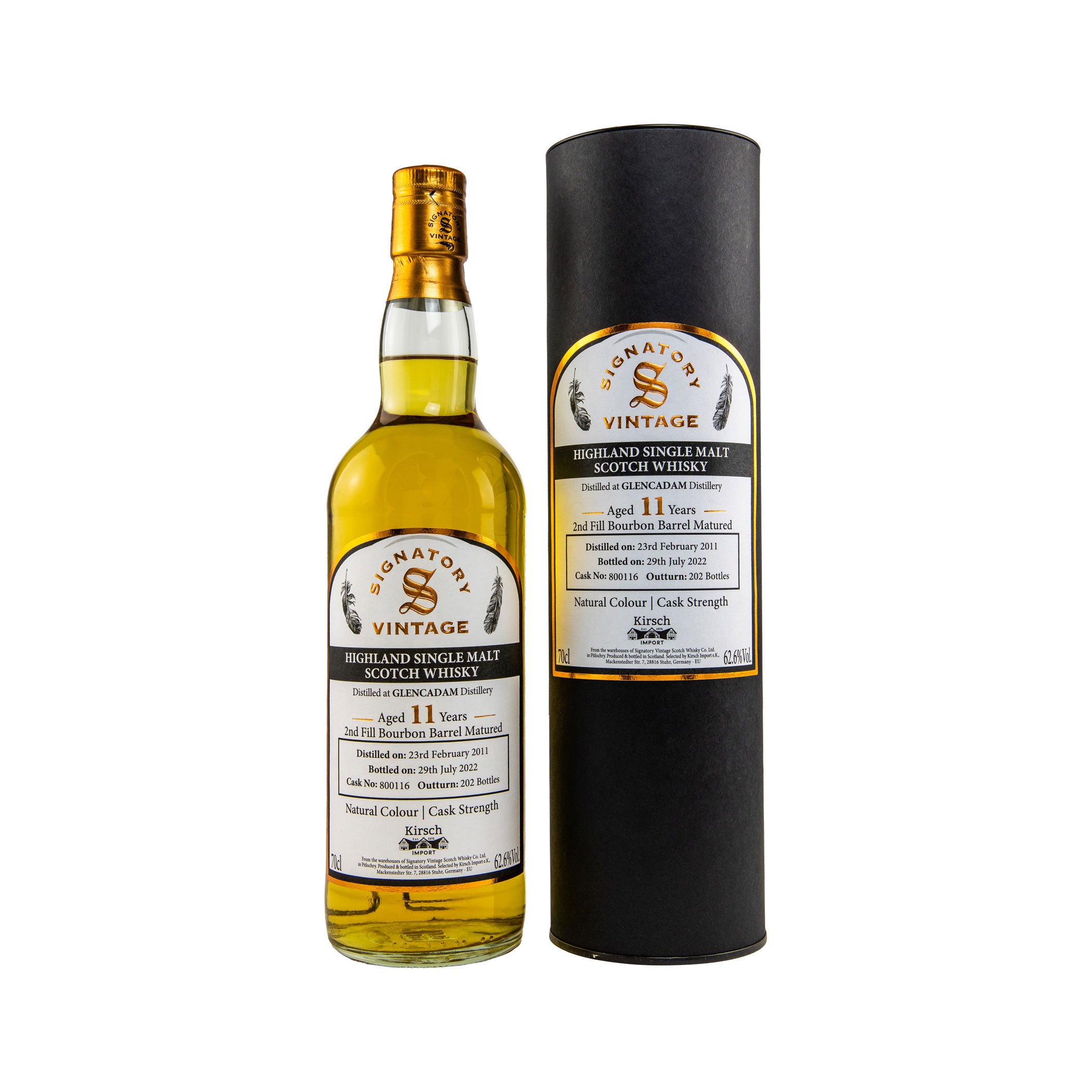 Glencadam 2011/2022 11 Jahre - Signatory Vintage Highland Single Malt Scotch Whisky - Selected by Kirsch Import