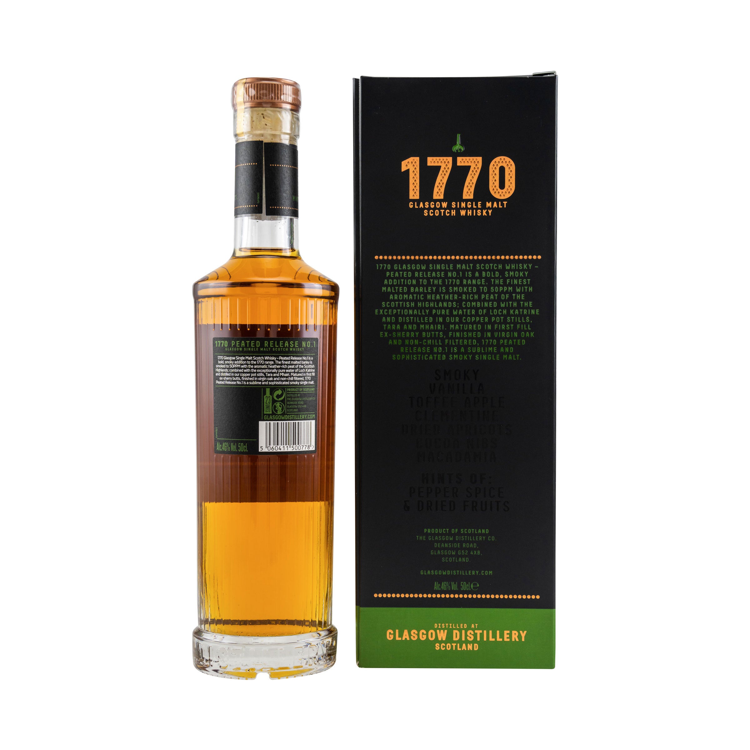 1770 Glasgow Single Malt Scotch Whisky - Peated - Glasgow Distillery