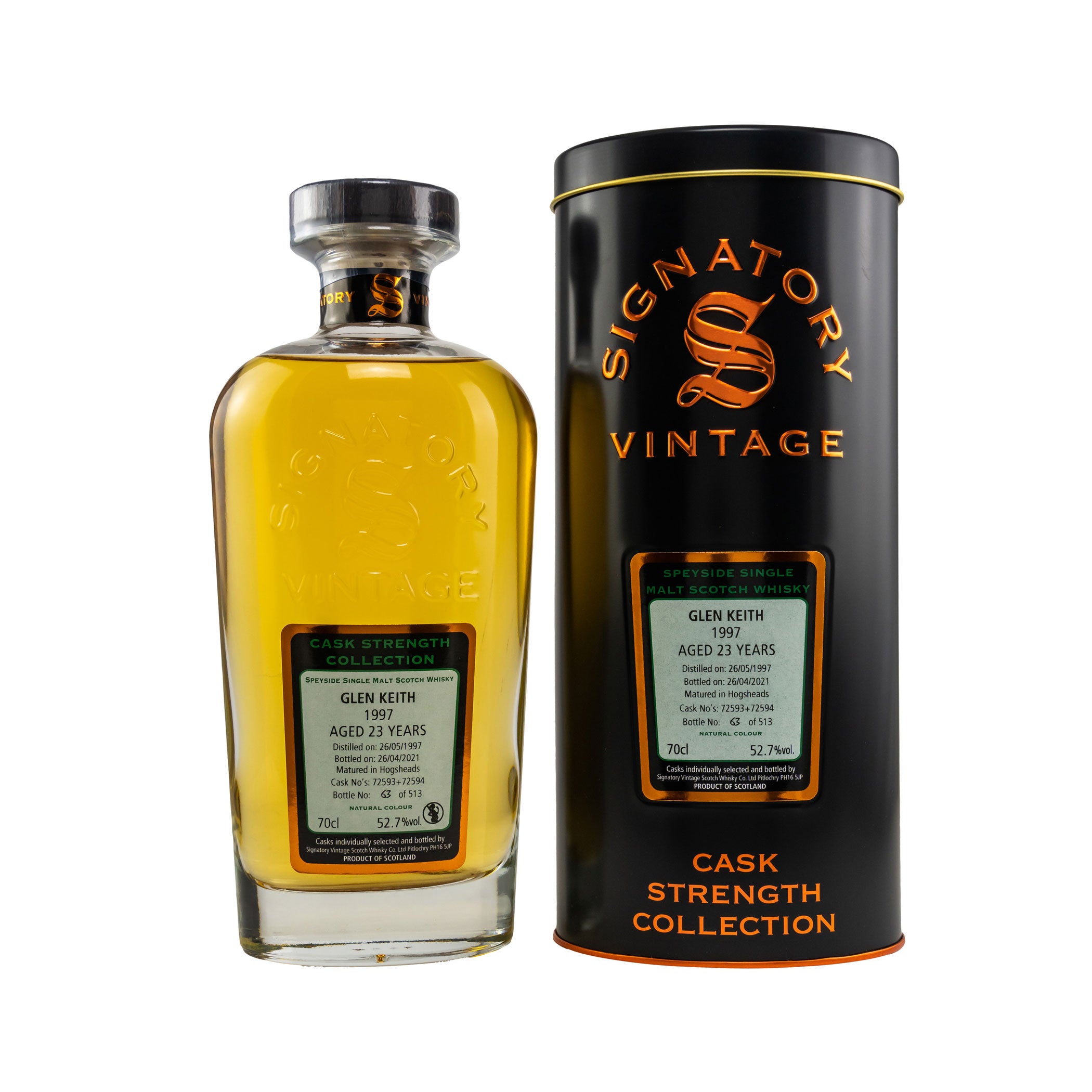 Glen Keith 1997/2021 - 23 Years Old No. 72593+72594 Cask Strength Collection (Signatory)