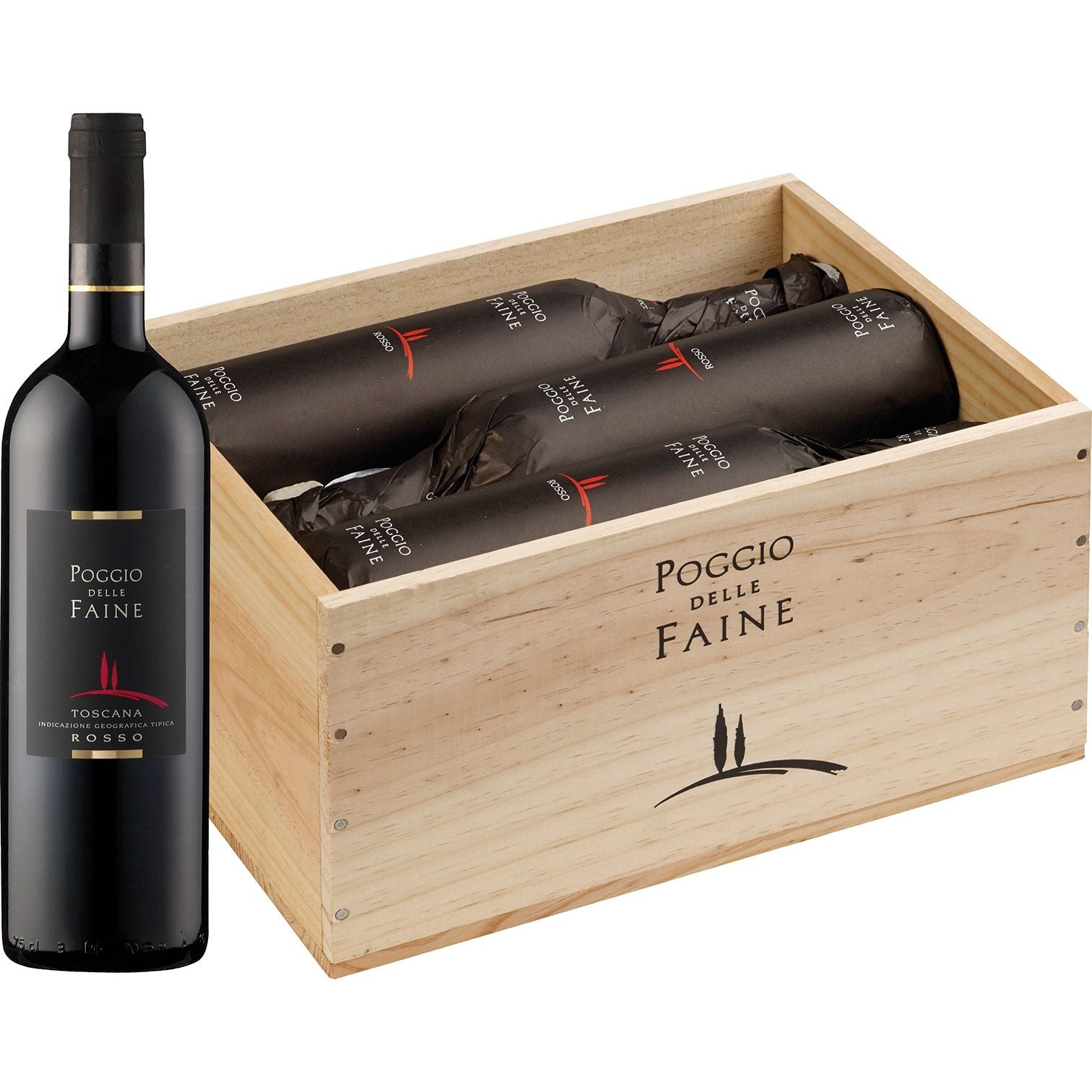2016 Rosso IGT -in 6-bottle wooden case- Poggio delle Faine Tuscany/Italy 4.5l