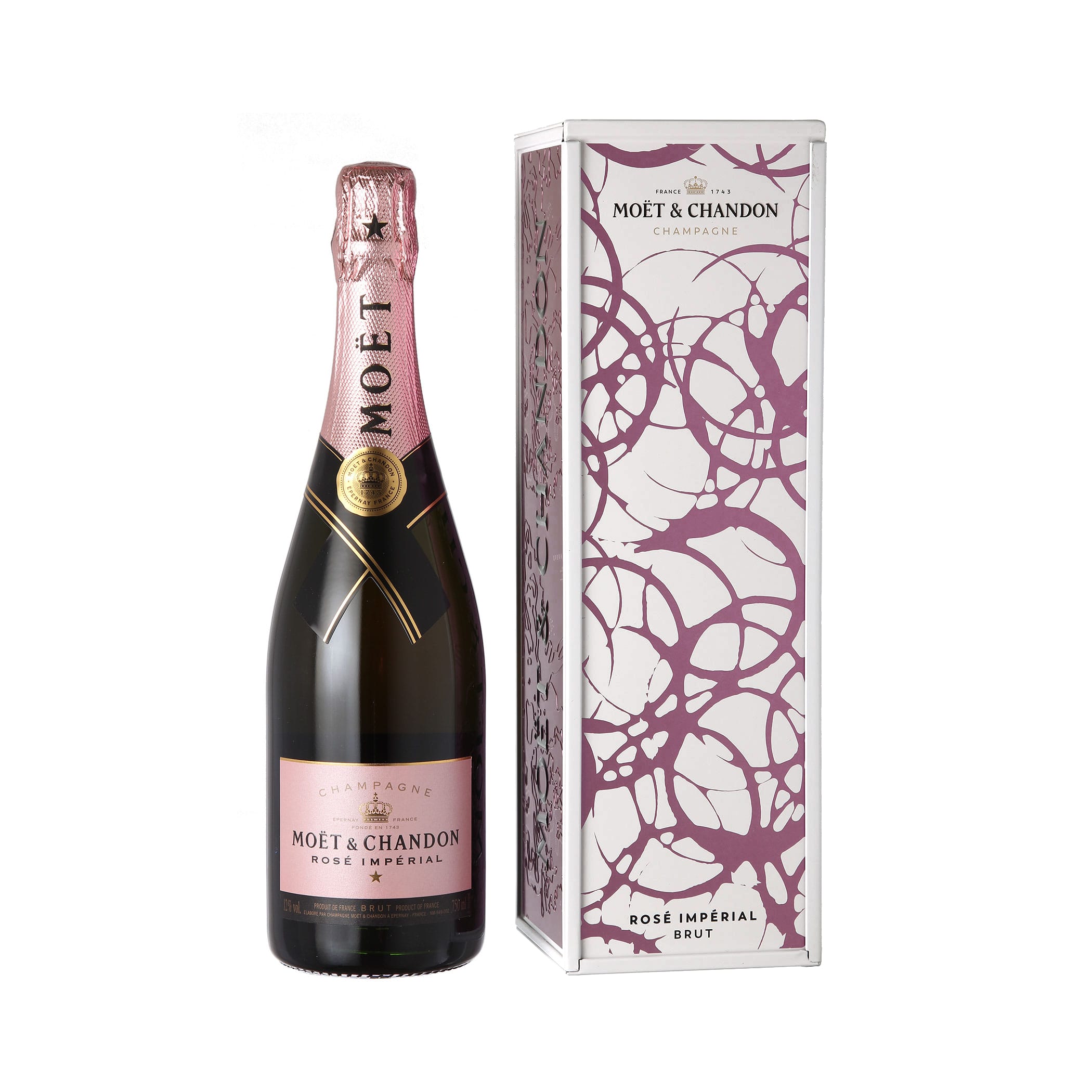 Moët & Chandon Rosé Impérial Champagne in an exclusive metal gift box