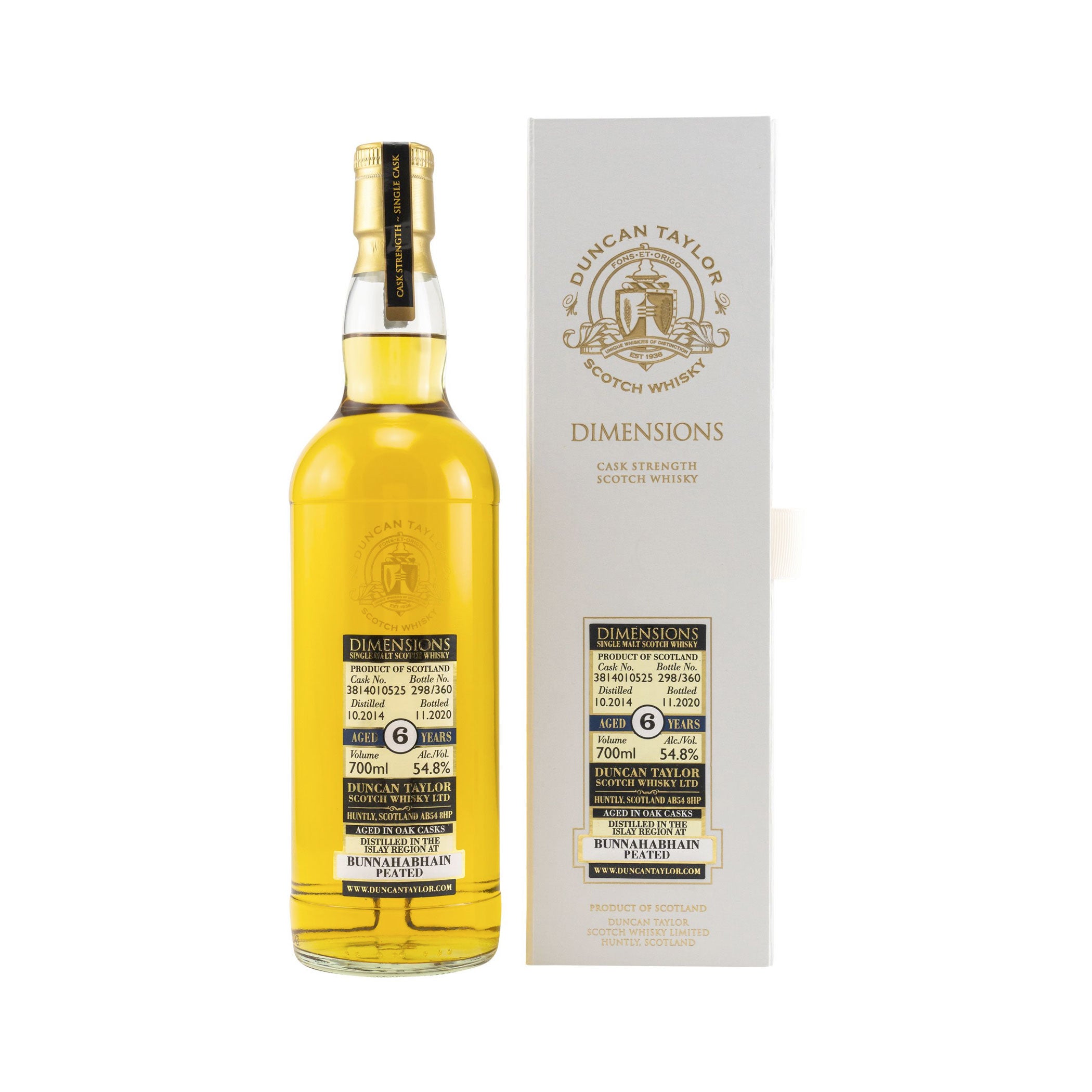 Bunnahabhain Peated 2014/2020 6 Jahre #3814010525 - Dimensions (Duncan Taylor)