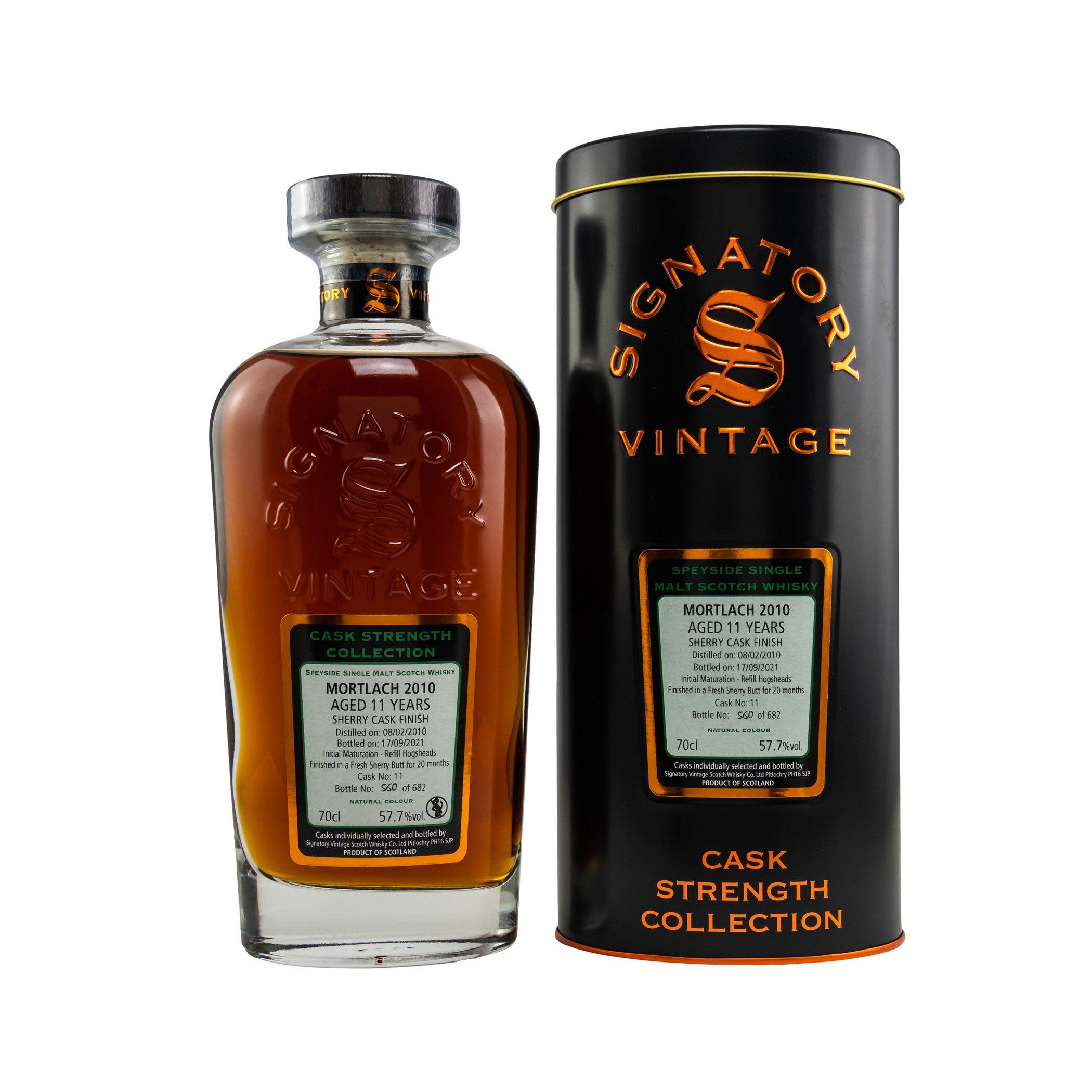 Mortlach 2010/2021 - 11 Jahre Single Hogshead No.11 Sherry Butt Finish Cask Strength Collection (Signatory)