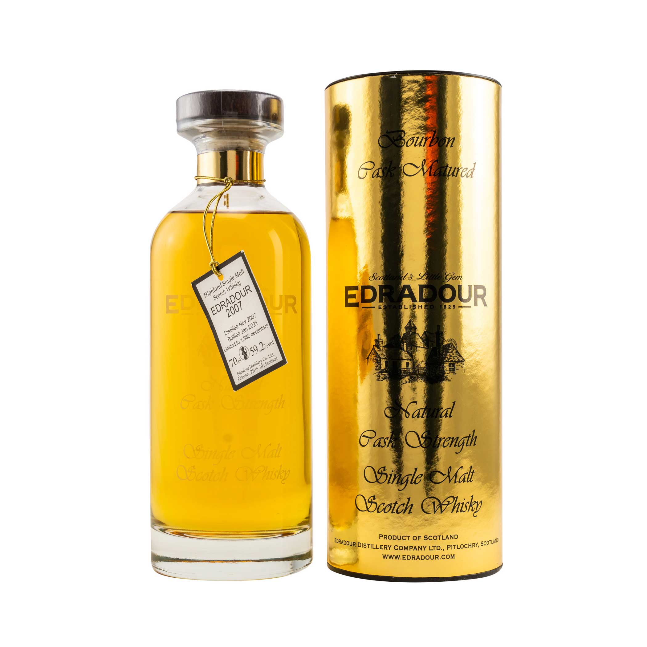 Edradour 2007/2021 - 13 y.o. - Natural Cask Strength - Small Batch - Ibisco Bourbon