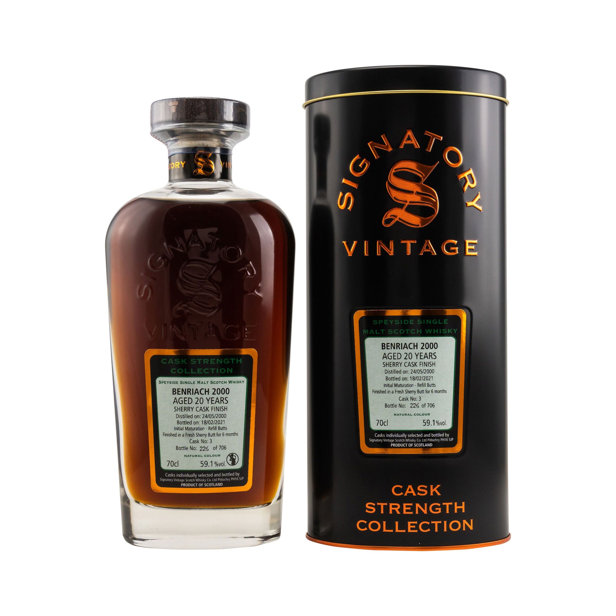 Benriach 2000/2021, 20 Jahre, Sig CS -Cask No. 3