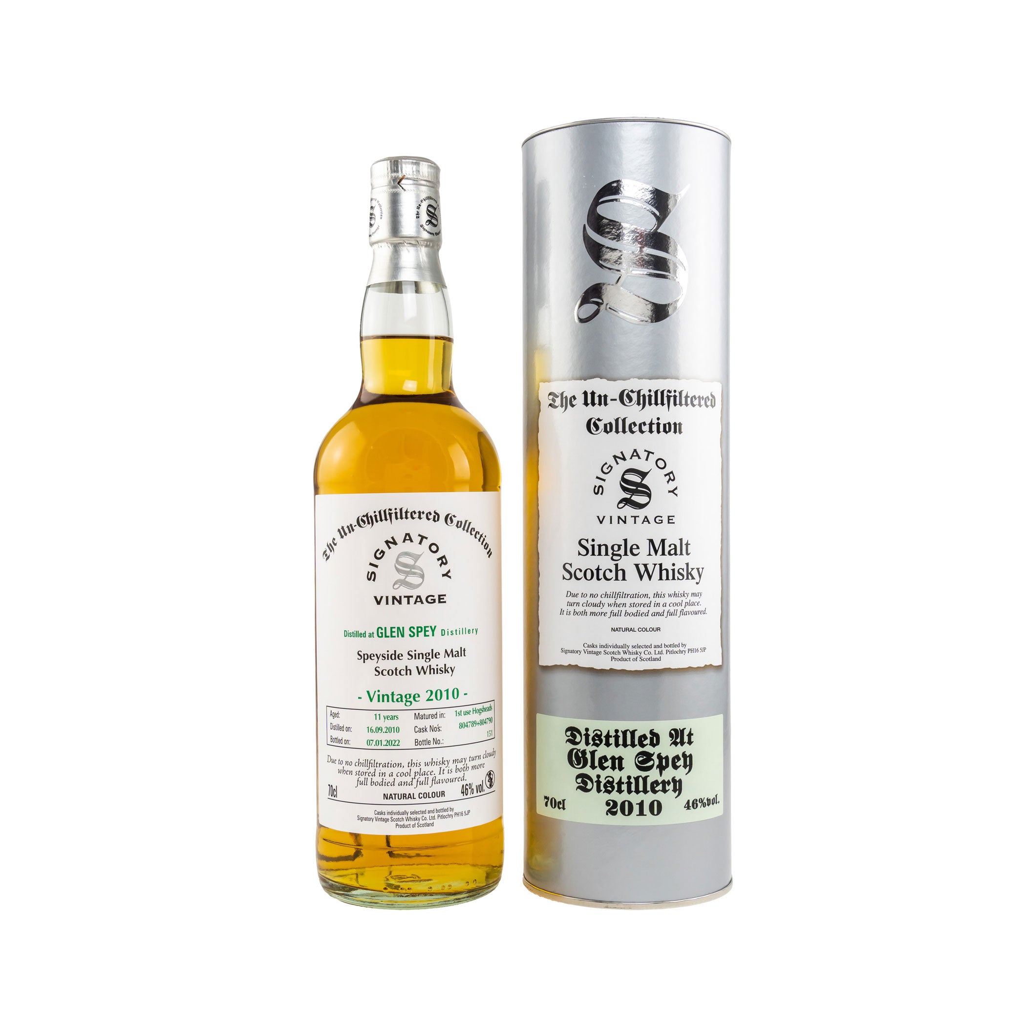 Glen Spey 2010/2022 Signatory Vintage Unchill #804789+804790
