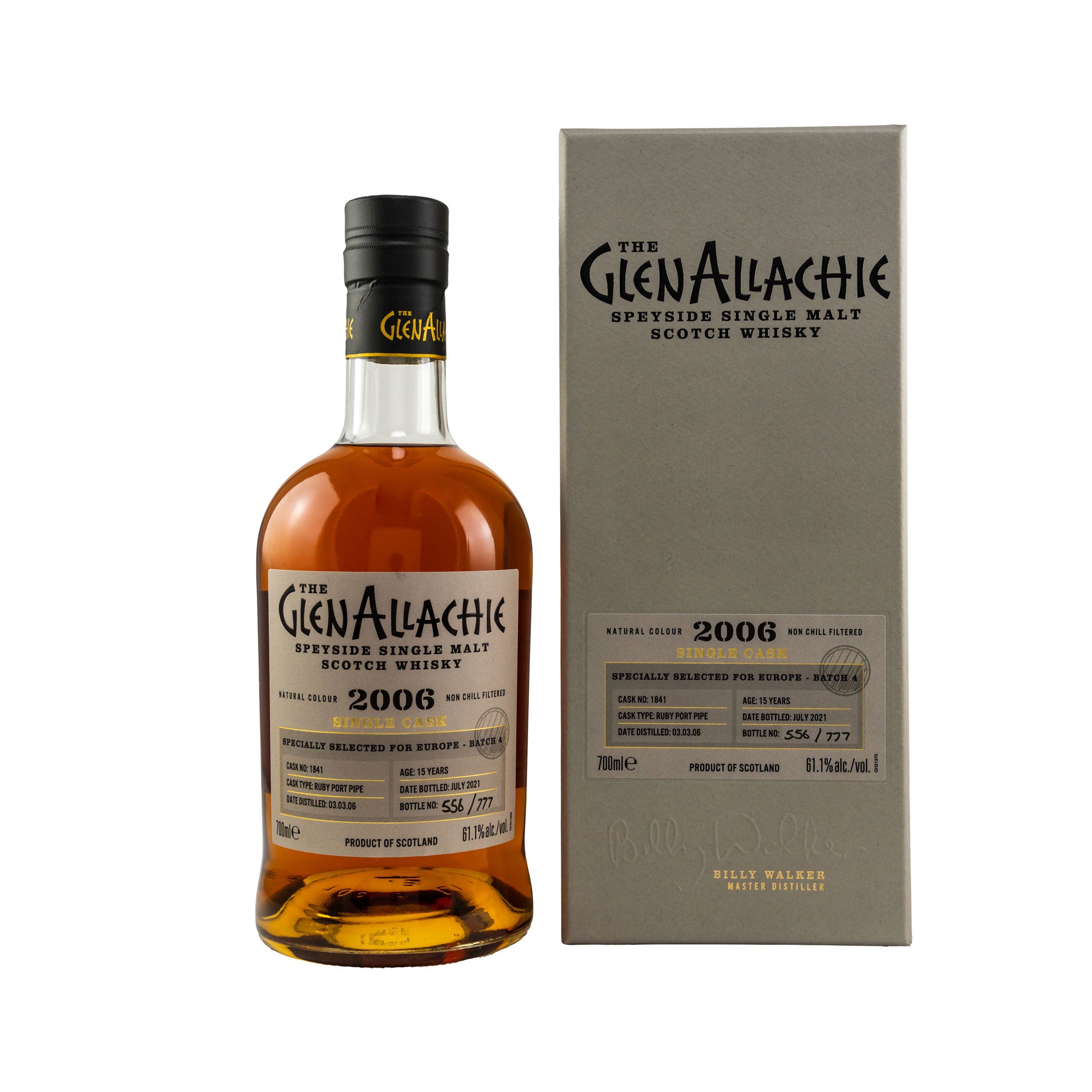 GlenAllachie 2006/2021 - 15 Jahre, Cask #1841 , Ruby Port Pipe Single Malt Whisky