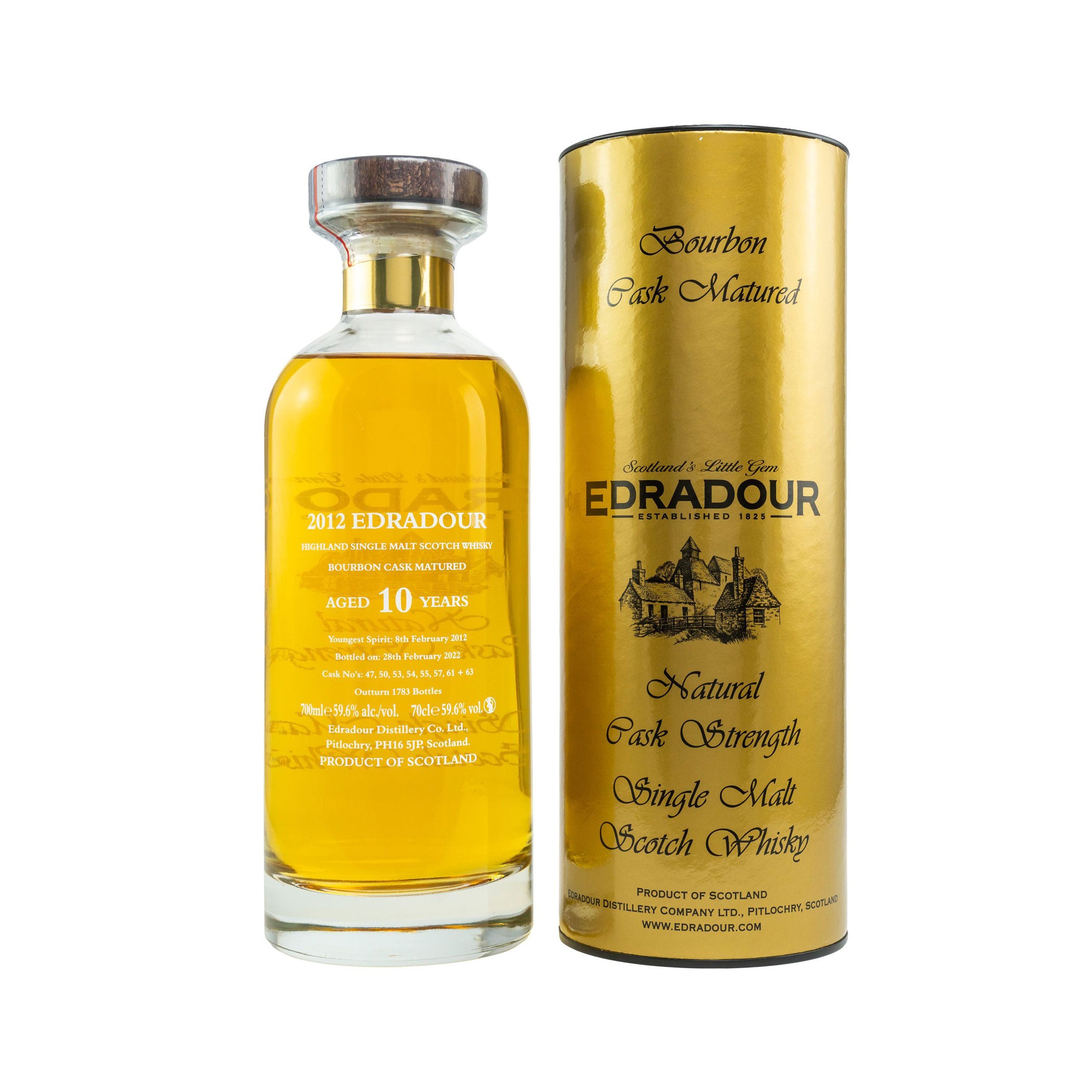 Edradour 2012/2022 - 10 Jahre - Natural Cask Strength - Small Batch - Ibisco Bourbon