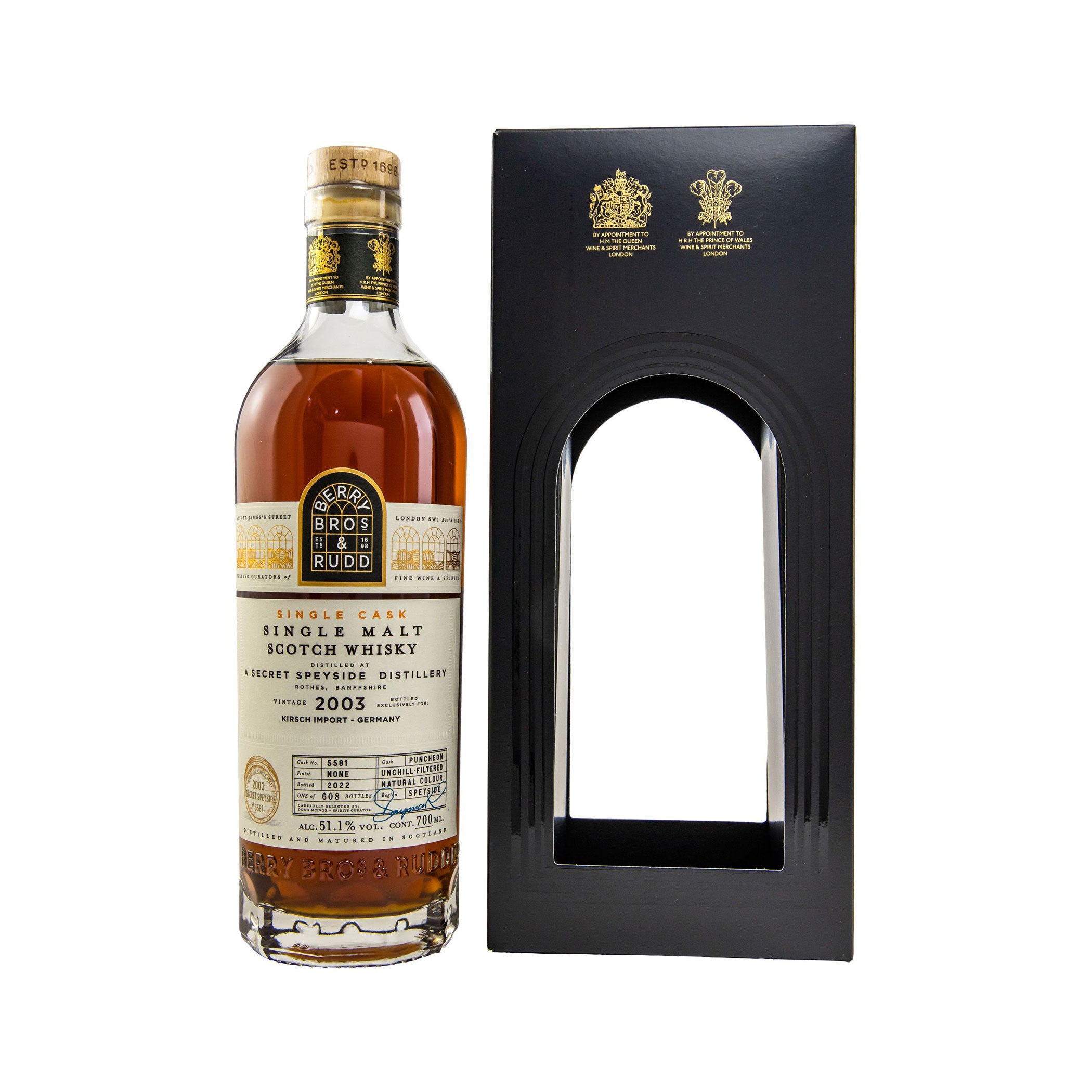 A Secret Speyside Distillery 2003/2022 - Berry Bros. & Rudd - Speyside Single Malt Scotch Whisky - Bottled exclusively for Kirsch Import