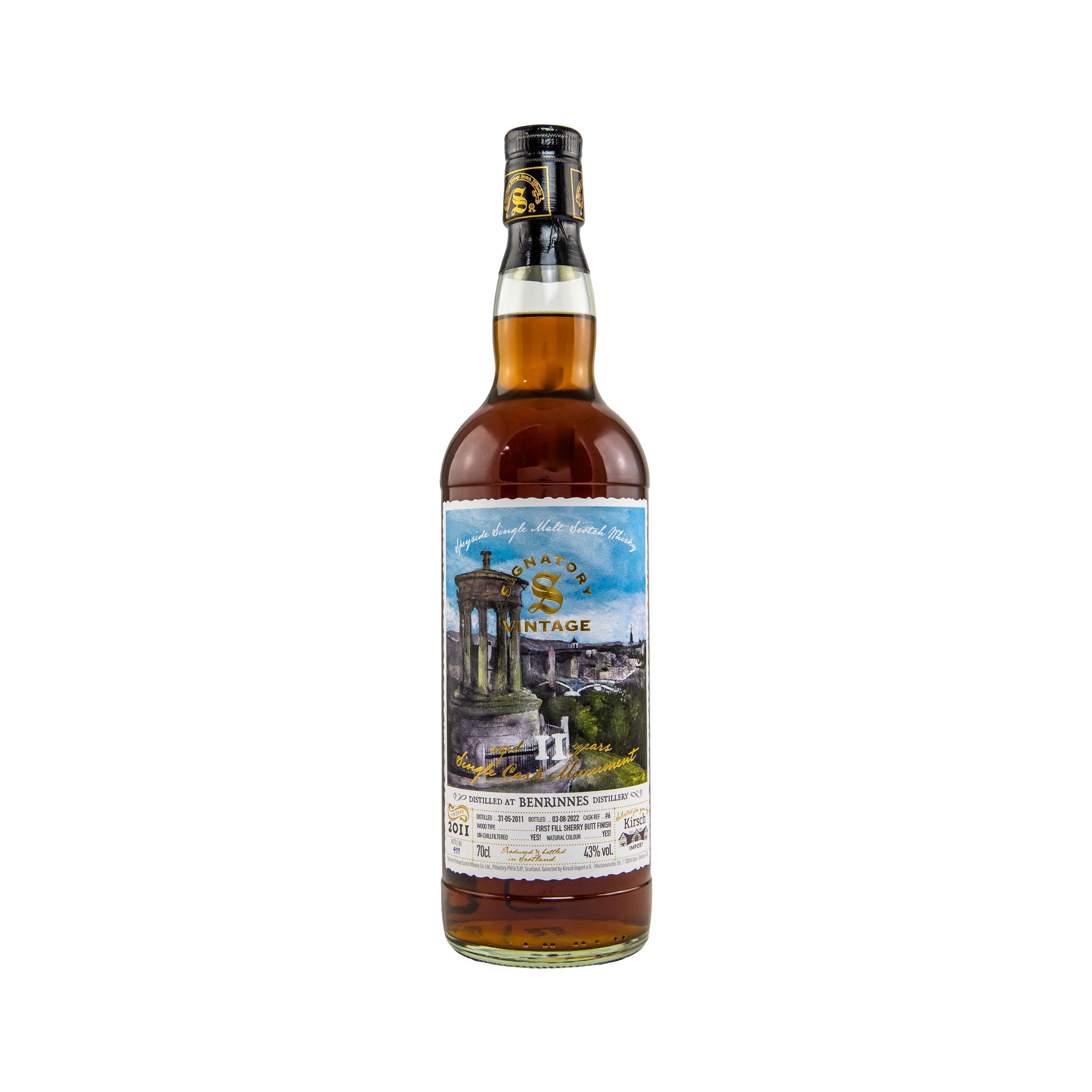 Benrinnes 2011/2022 – Monuments - Signatory Vintage Speyside Single Malt Scotch Whisky - Selected by Kirsch Import