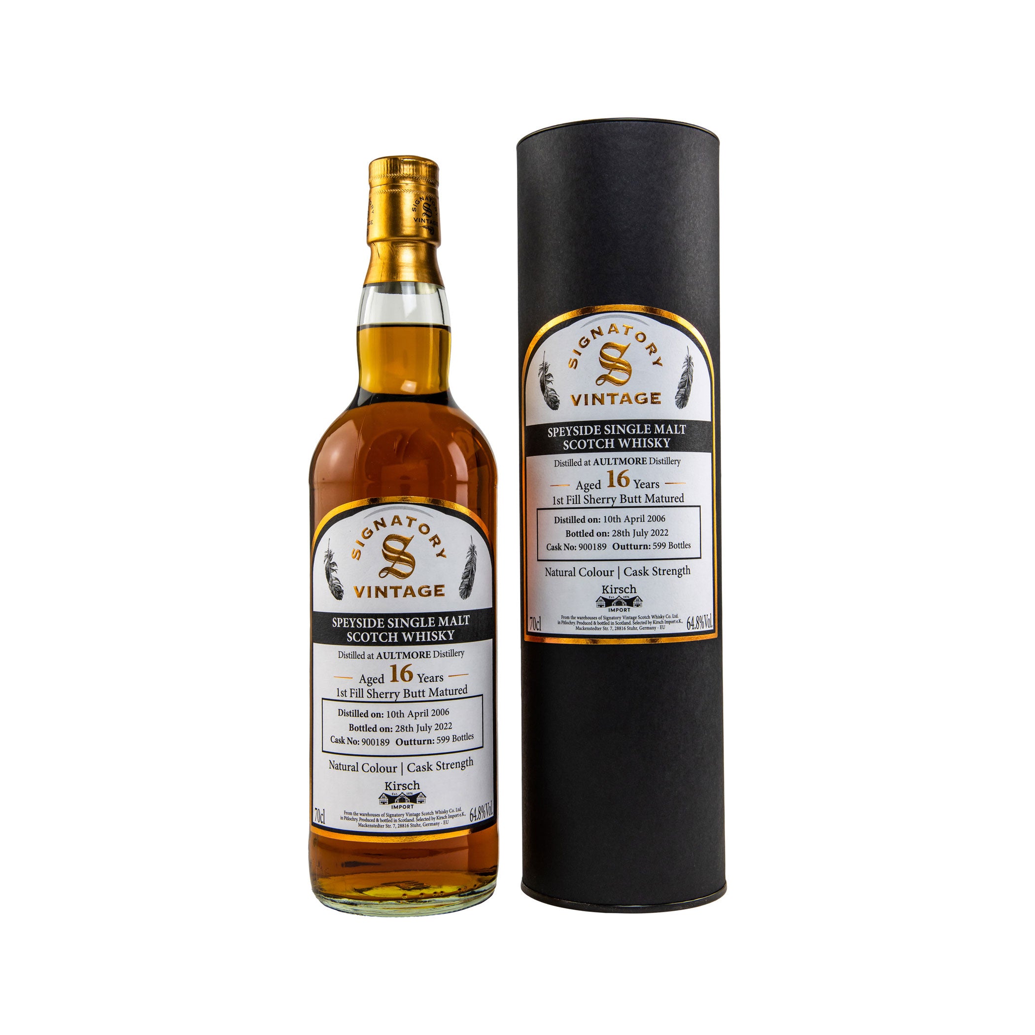 Aultmore 2006/2022 16 Jahre - Signatory Vintage Speyside Single Malt Scotch Whisky - Selected by Kirsch Import