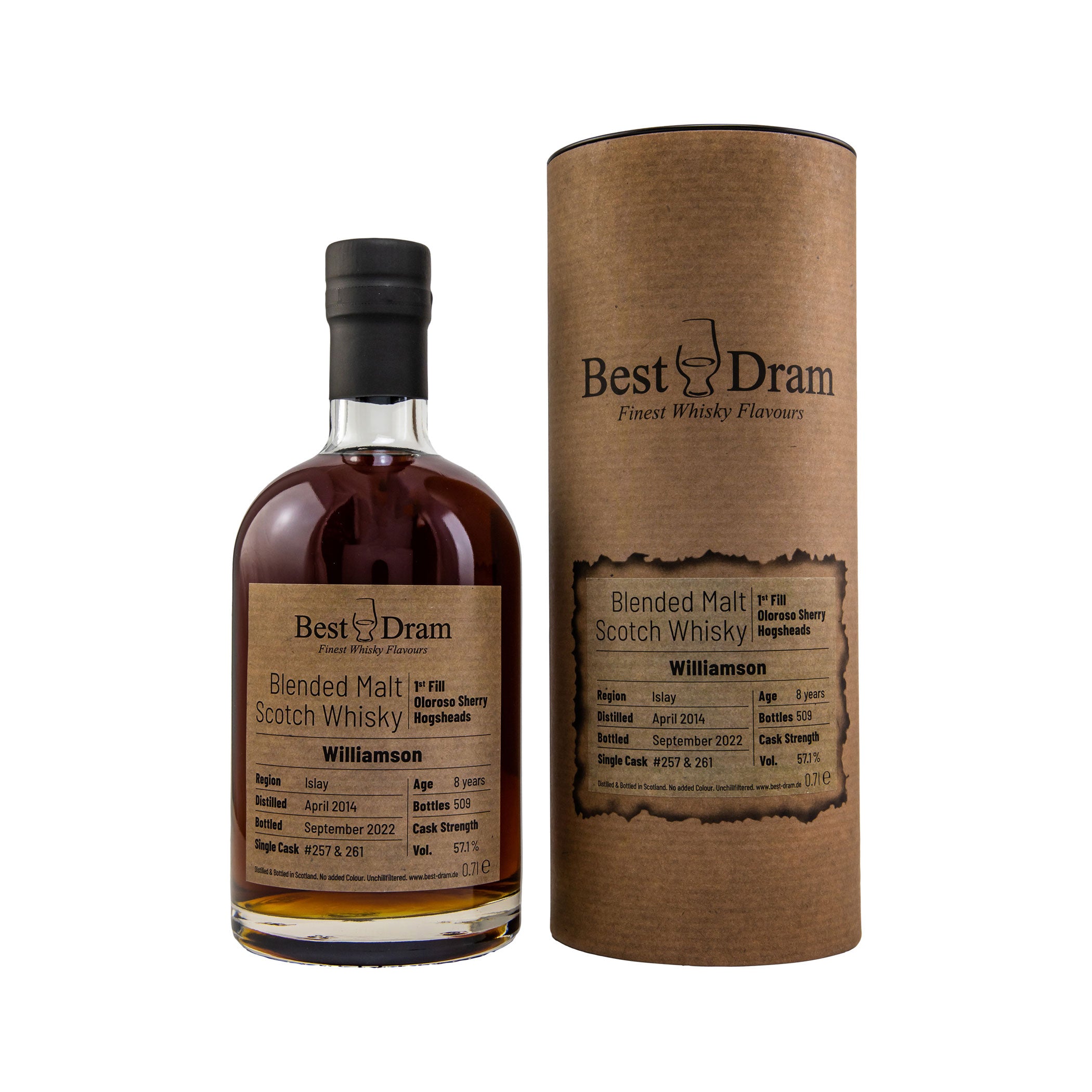 Williamson 2014/2022 - 8 Years Old - Oloroso Hogshead #257+261 - Best Dram