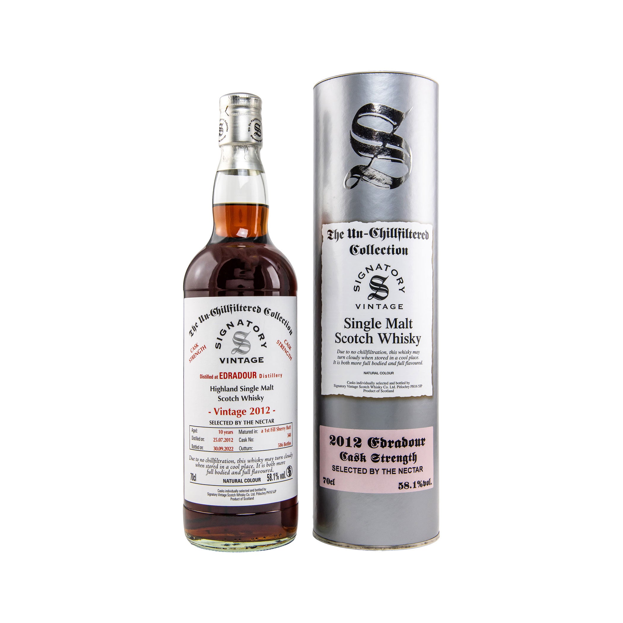 Edradour 2012/2022 - 10 Jahre - #348 - Signatory Vintage - Un-Chillfiltered Collection - Selected by The Nectar