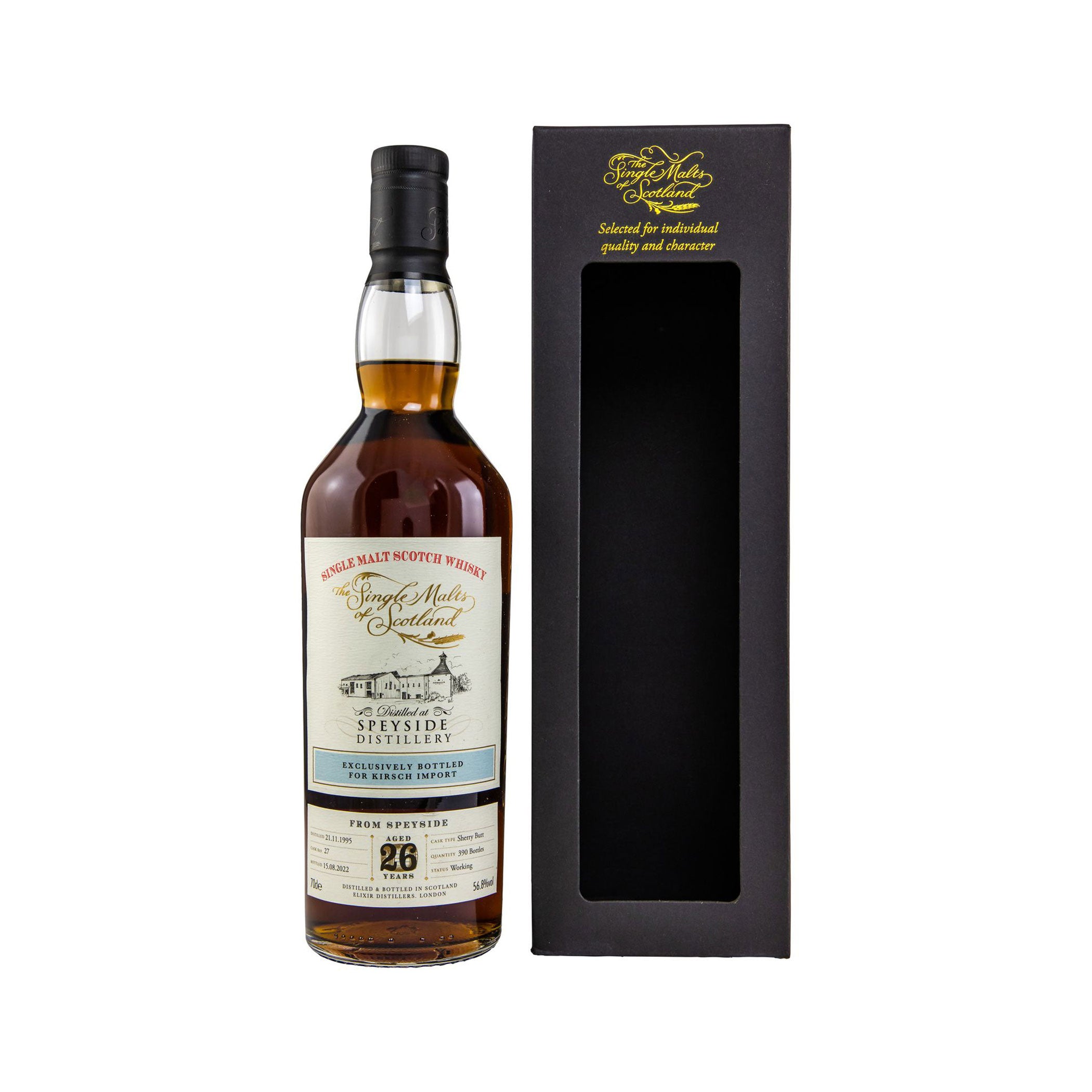 Speyside Distillery 1995/2022 - The Single Malts of Scotland Speyside Single Malt Scotch Whisky - Exclusively bottled for Kirsch Import