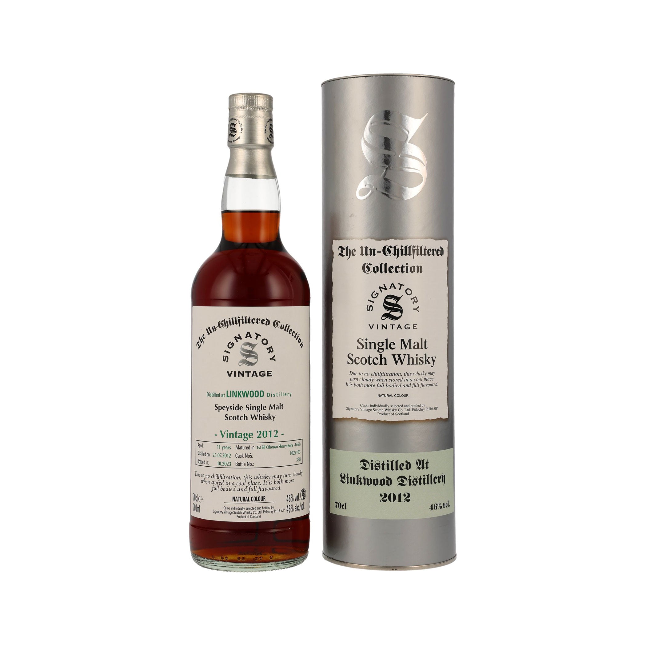 Linkwood 2012/2023 - Signatory Vintage Highland Single Malt Scotch Whisky - The Un-Chillfiltered Collection
