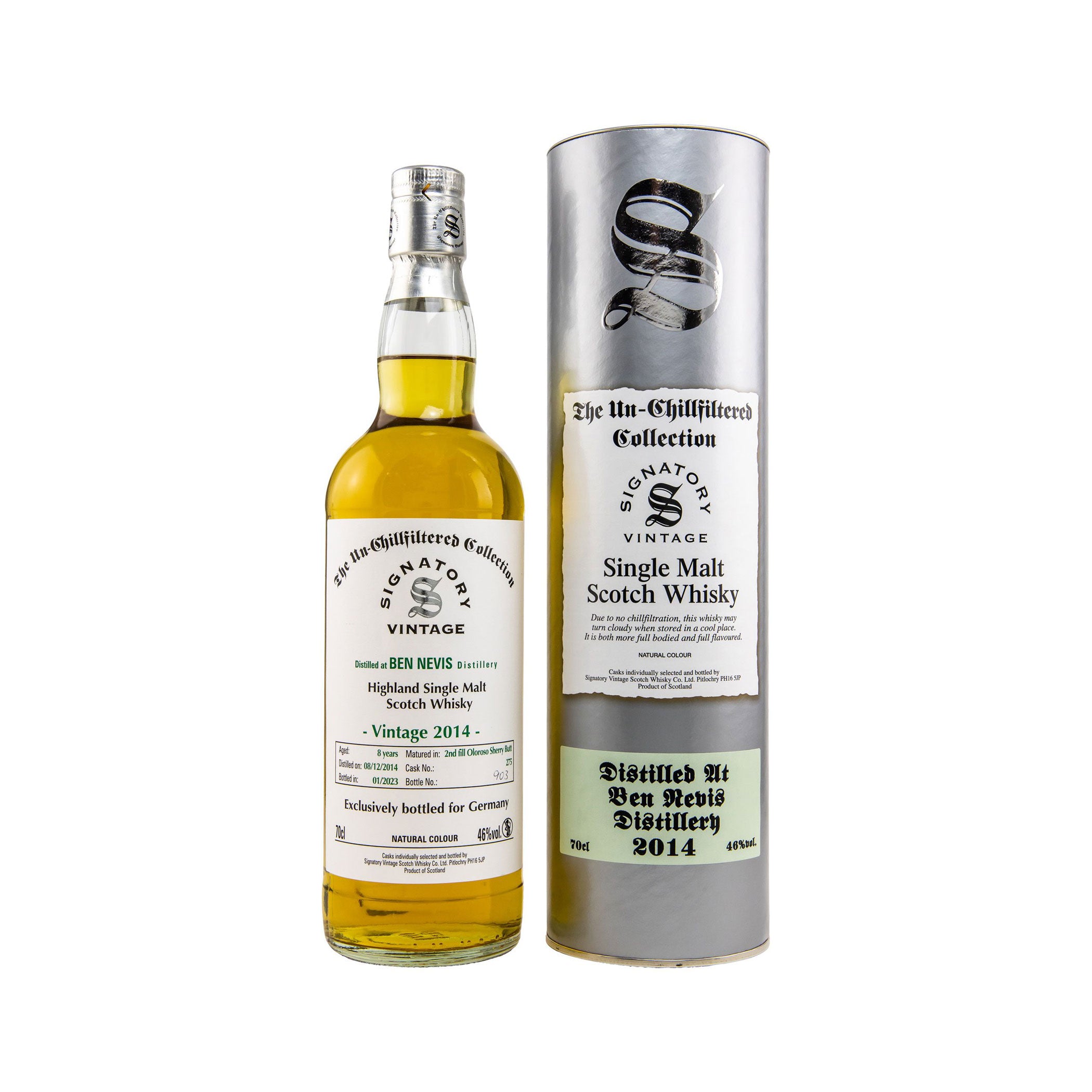 Ben Nevis 2014/2023 - The Un-Chillfiltered Collection - Signatory Vintage Highland Single Malt Scotch Whisky