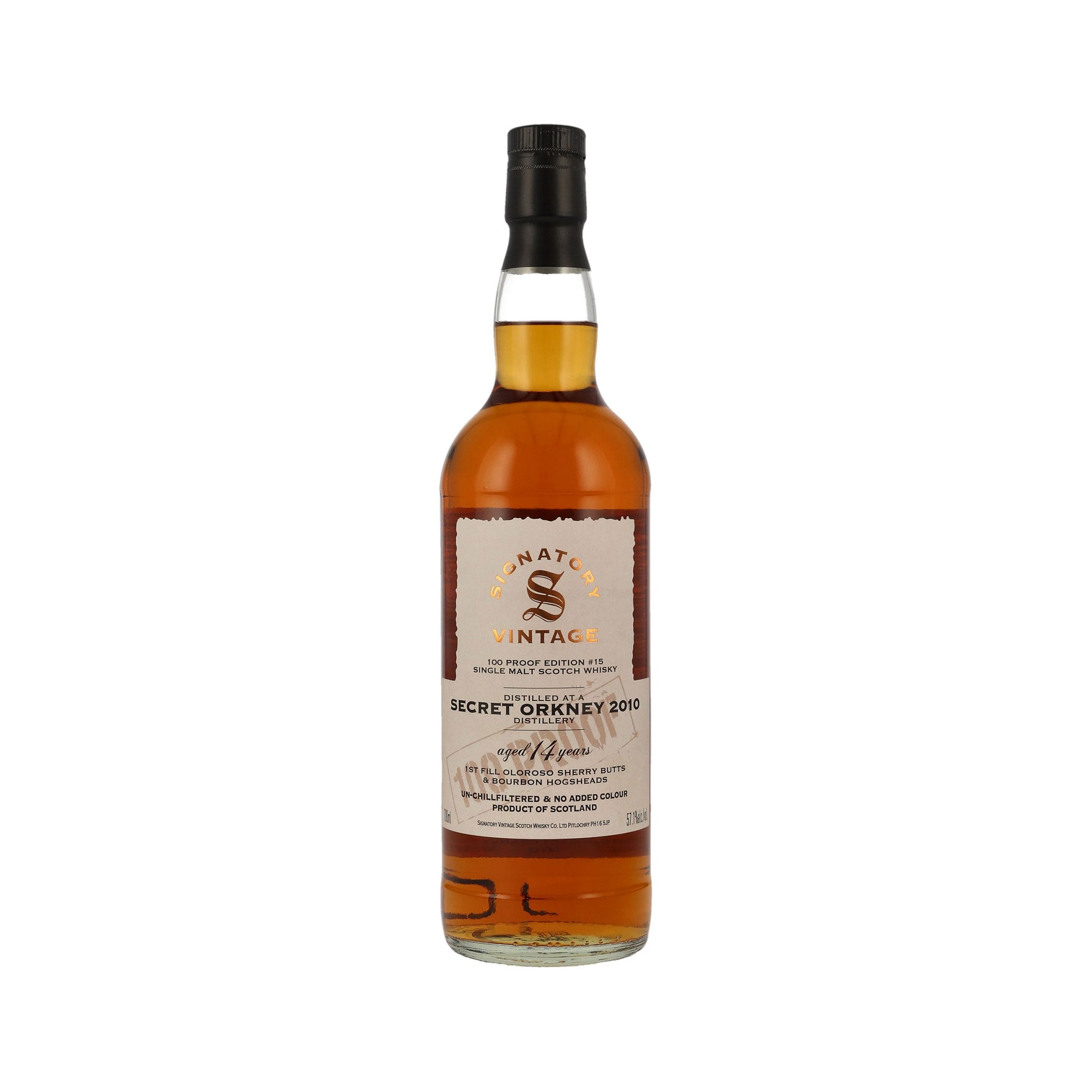 Secret Orkney 2010 -14 Jahre- Signatory Vintage Island Single Malt Scotch Whisky 100 Proof Edition #15rn