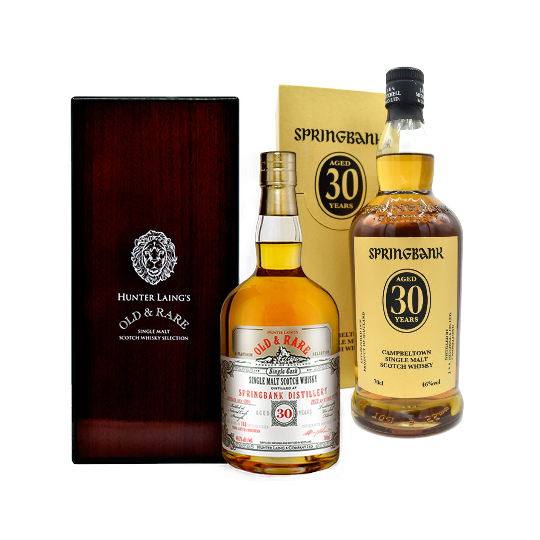 Springbank 30 Year Old - Exclusive 2 Bottle Whisky Set - 1x Springbank Hunter Laing Vintage 1993 & 1x Springbank 30 Year Old Release 2024