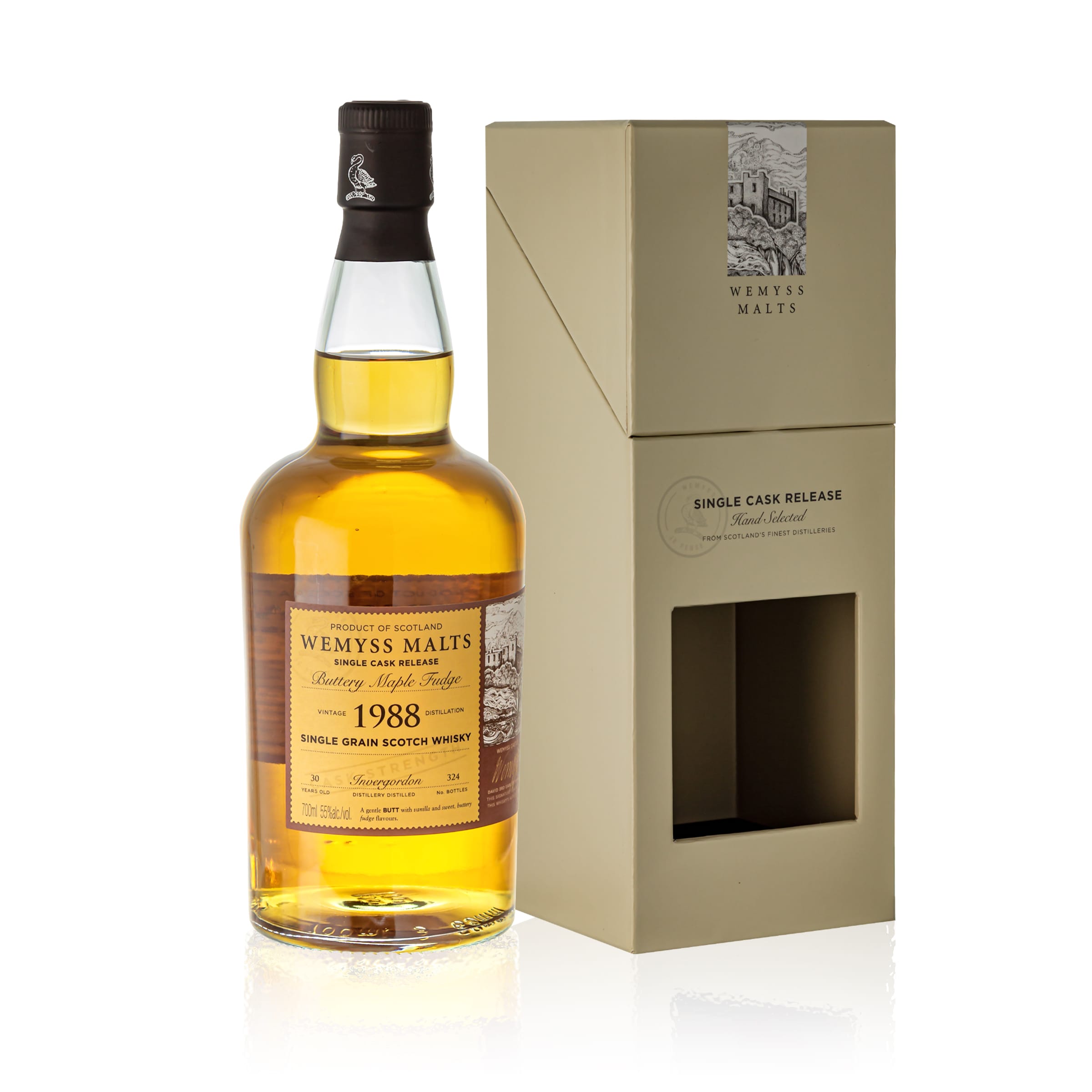 Wemyss, Invergordon "Buttery Maple Fudge", 1988, 30 Jahre., 55,0 %