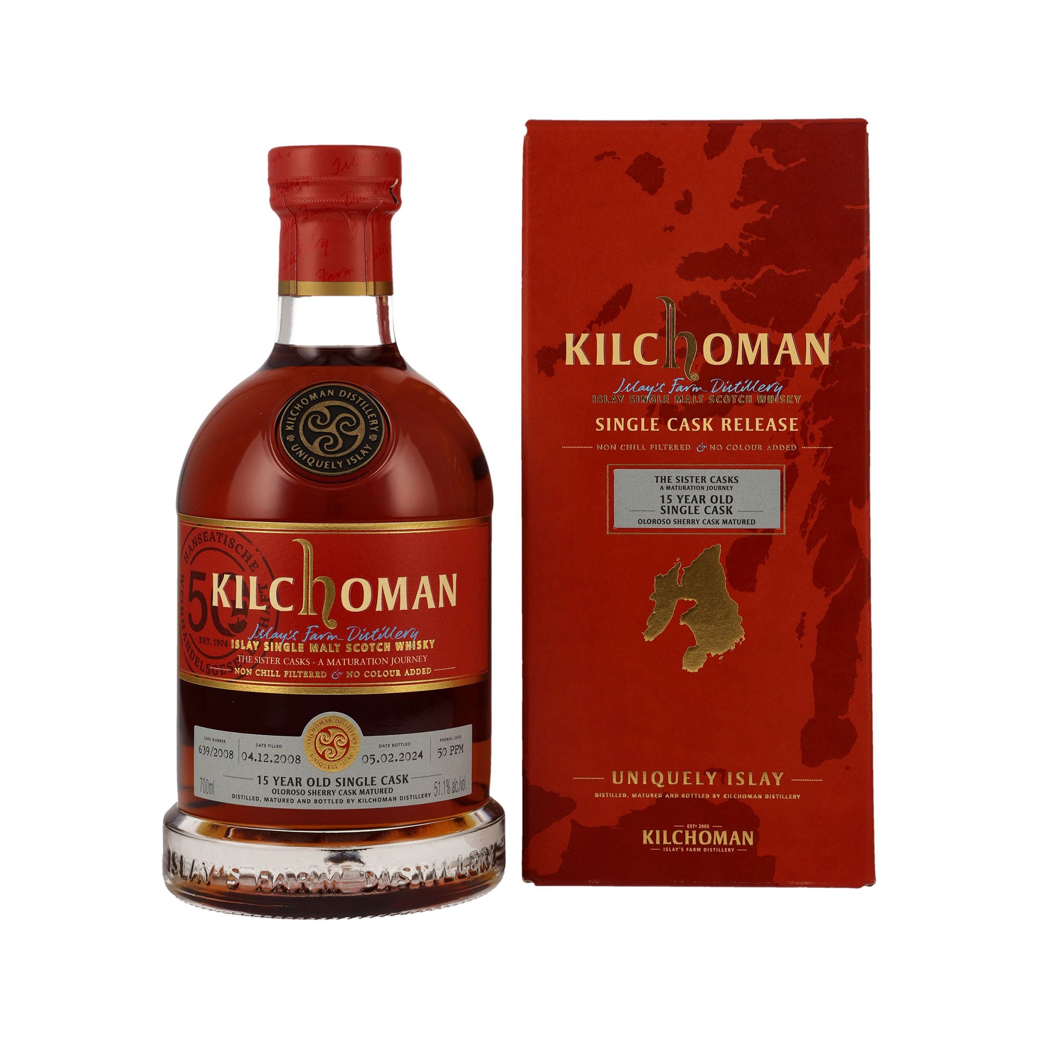 Kilchoman Vintage 2008 51,1 % - 15 Jahre Single Cask – Oloroso Sherry Cask - Single Malt Scoth Whisky