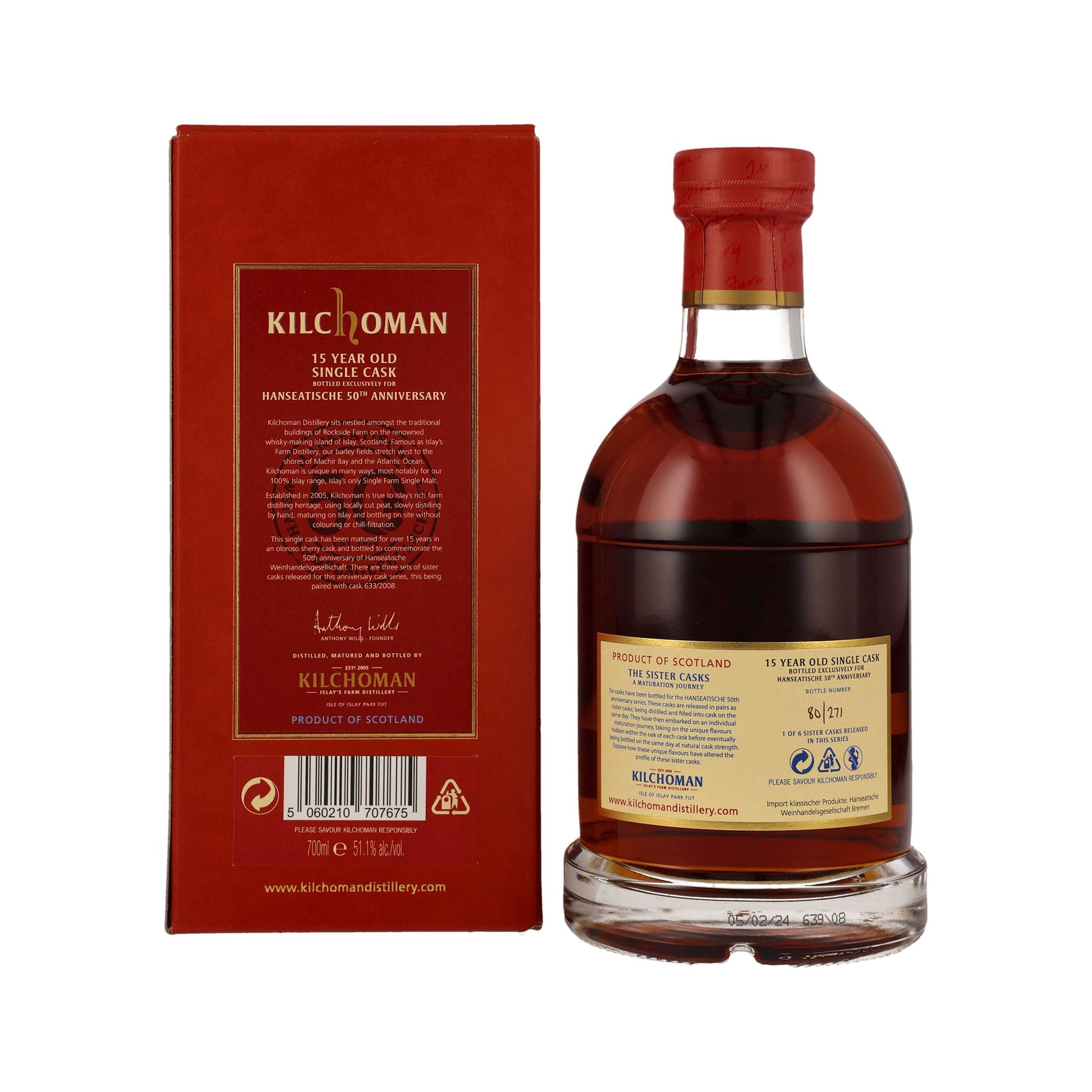 Kilchoman Vintage 2008 51,1 % - 15 Jahre Single Cask – Oloroso Sherry Cask - Single Malt Scoth Whisky