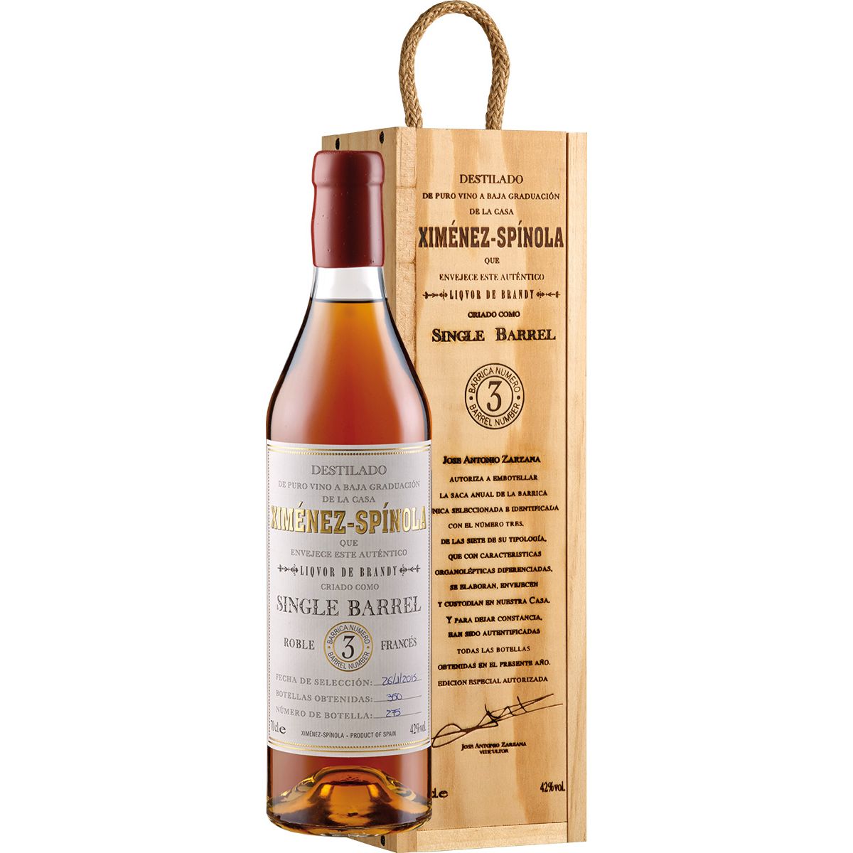 Brandy Single Barrel Ximénez-Spinola Jerez-Xérèz-Sherry/Spain 0.7l