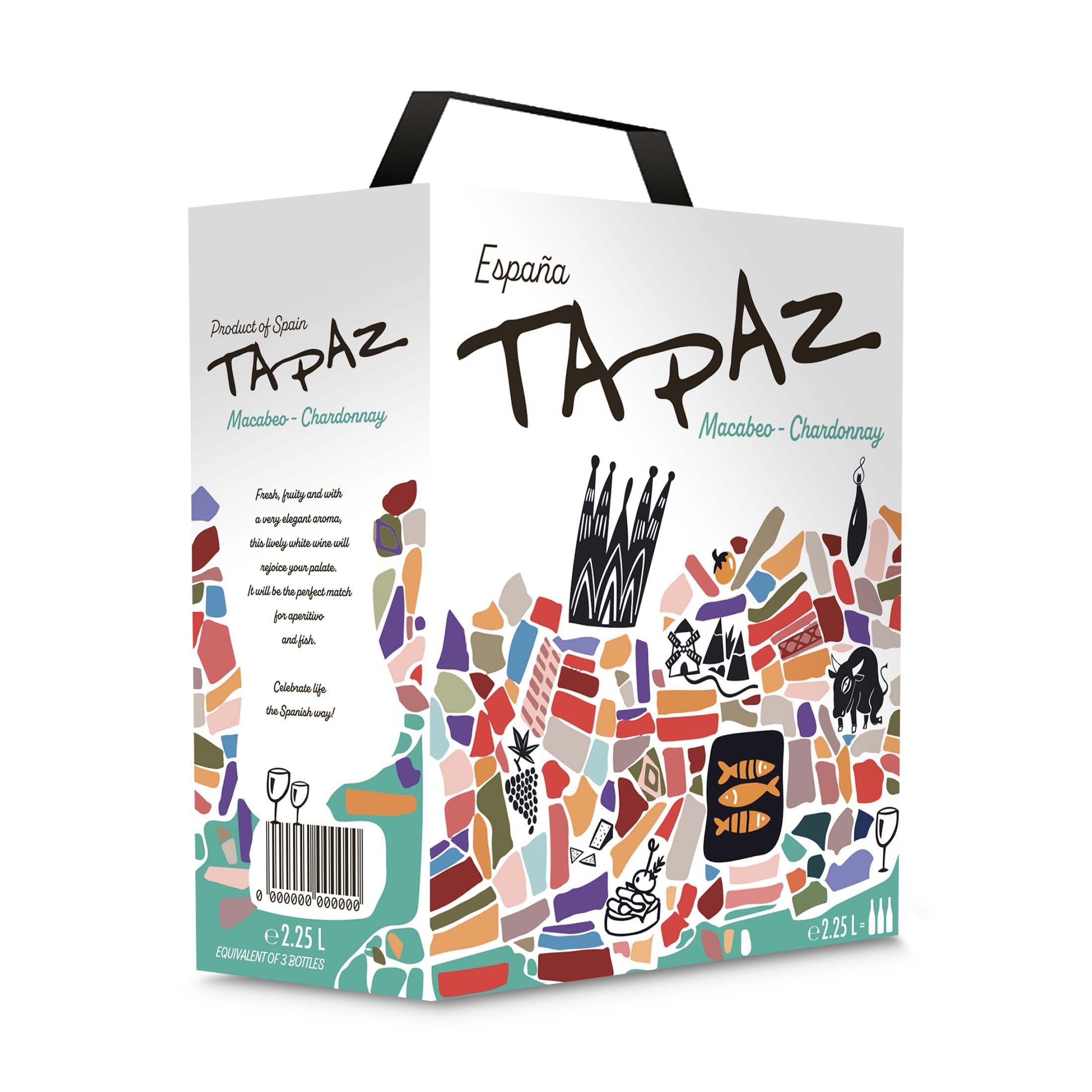 Tapaz Macabeo-Chardonnay - Weißwein halbtrocken - Spanien - Bag-in-Box