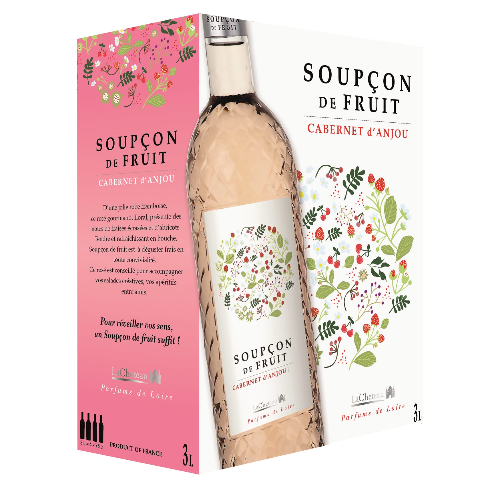 Cabernet d'Anjou Roséwein halbtrocken - Soupçon de Fruit - LaCheteau, Frankreich - Bag-in-Box 3 l
