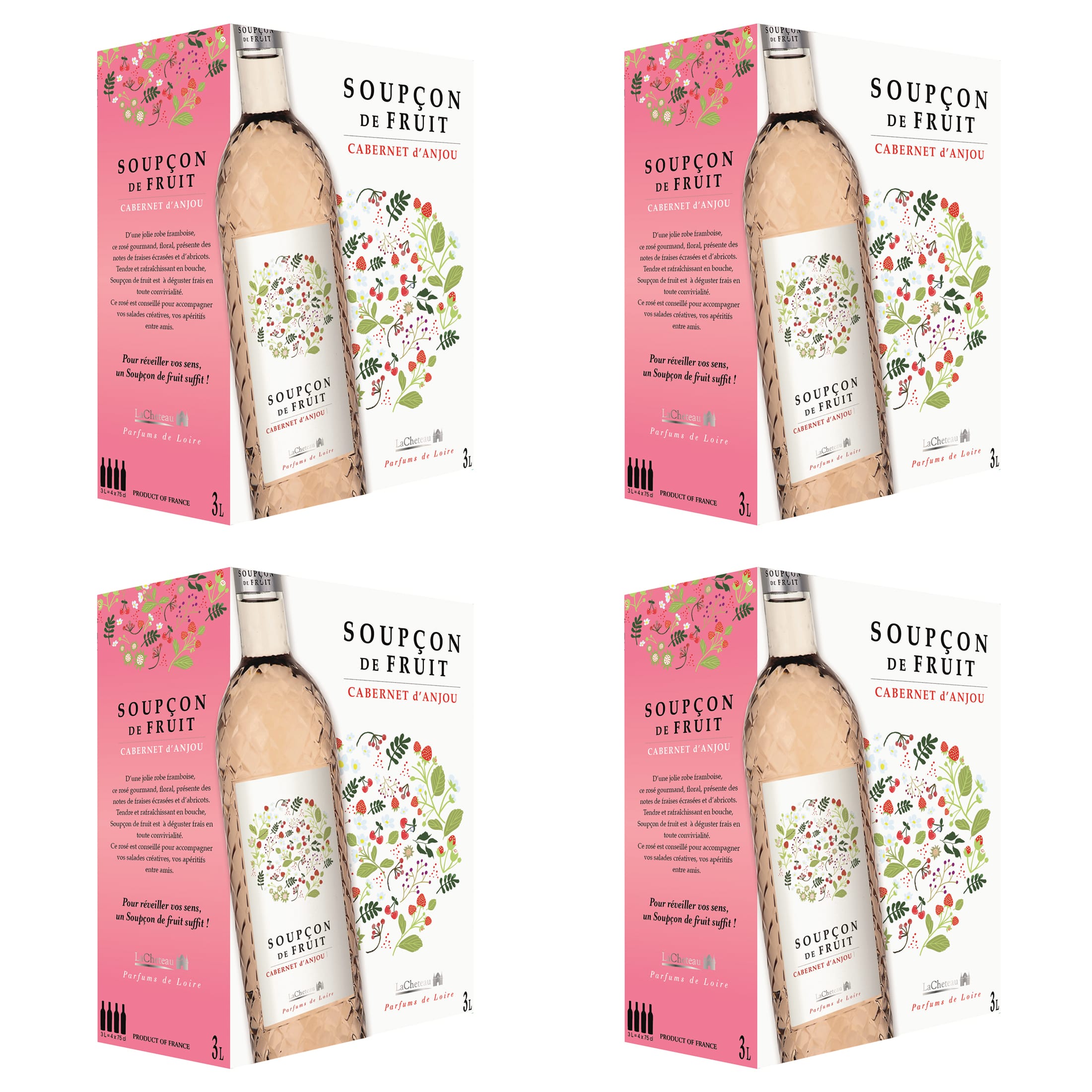 Cabernet d'Anjou Roséwein halbtrocken - Soupçon de Fruit - LaCheteau, Frankreich - Bag-in-Box 3 l