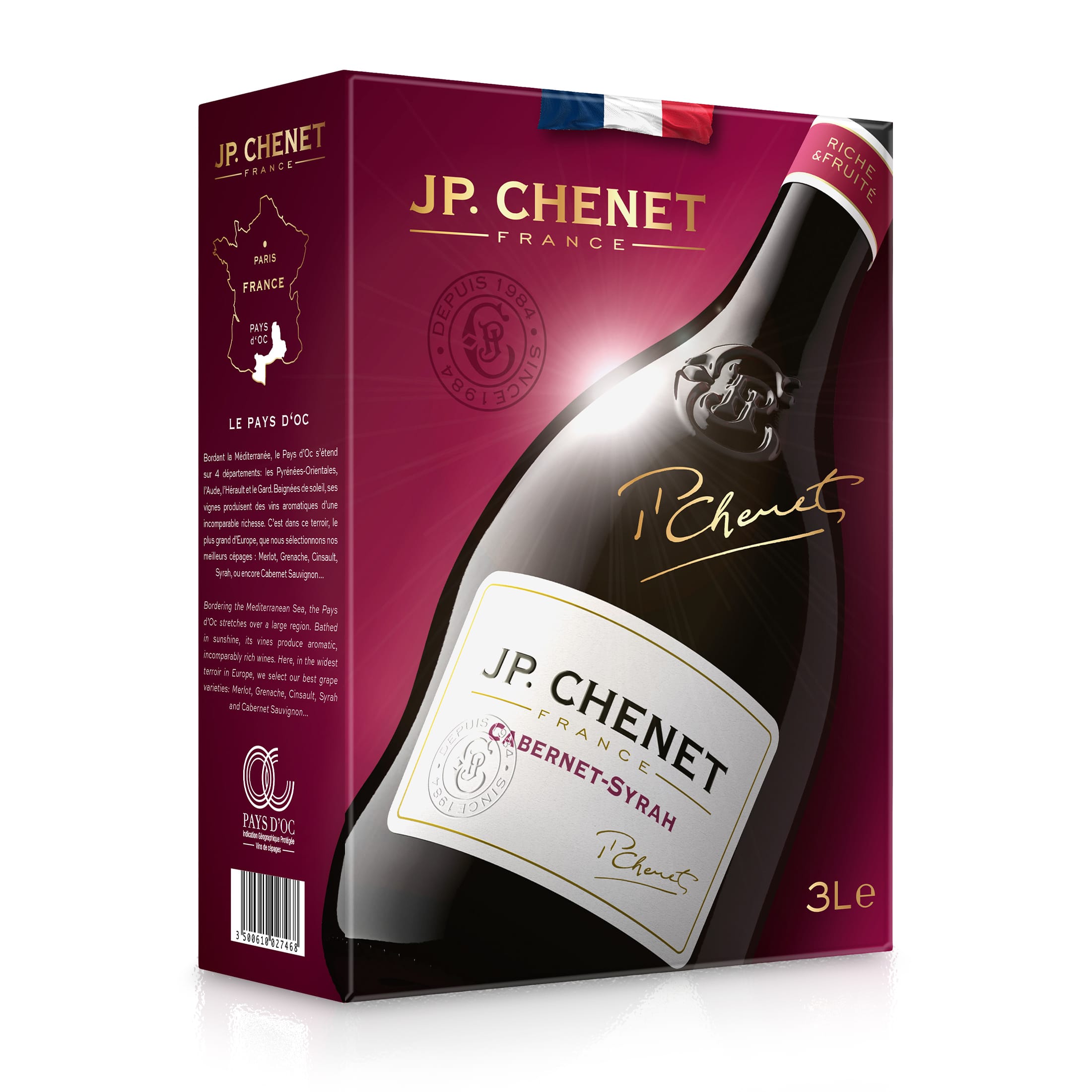 Bag-in-Box - IGP Oc Cabernet-Syrah - Rotwein - JP. Chenet 3 L.