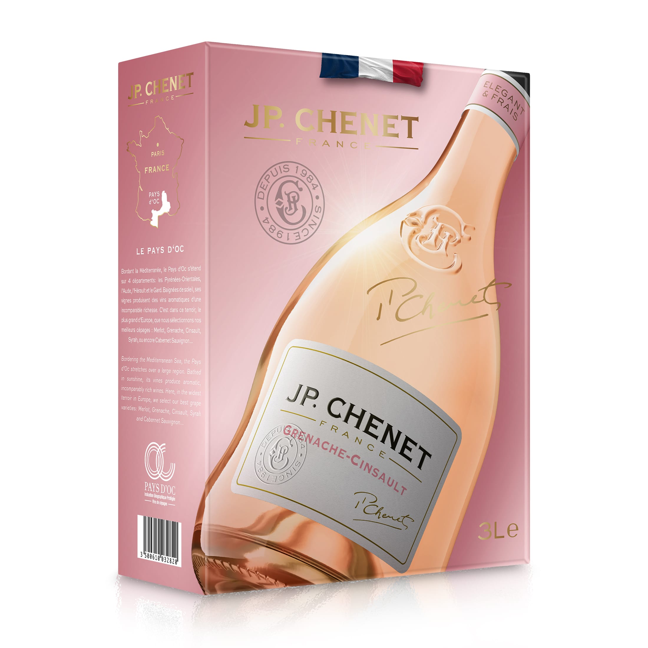 Bag-in-Box - IGP Oc Grenache-Cinsault - Rose JP. Chenet 3 L.