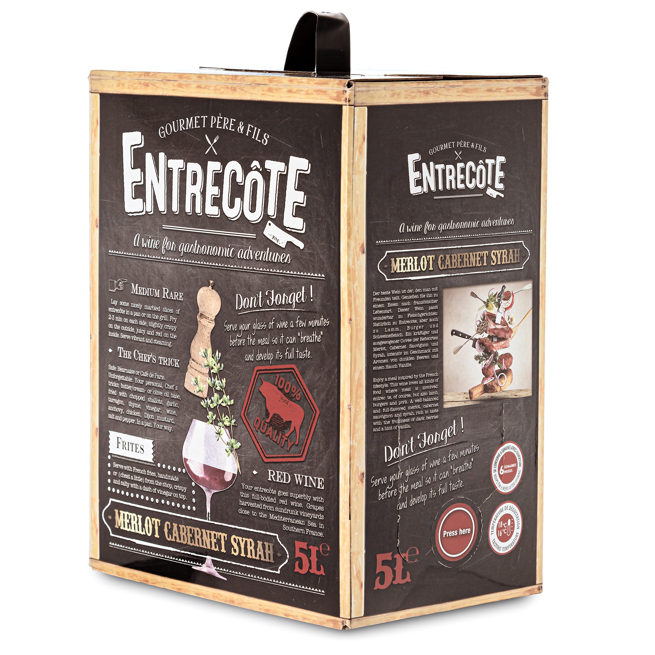 1 Box Bag-in-Box - Merlot Cabernet Syrah - ENTRECOTE