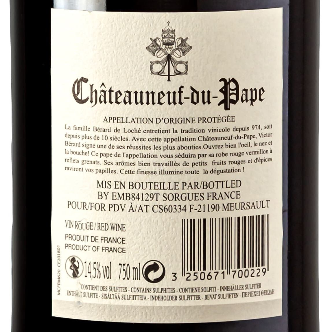 2018 Victor Bérard Châteauneuf du Pape AOP