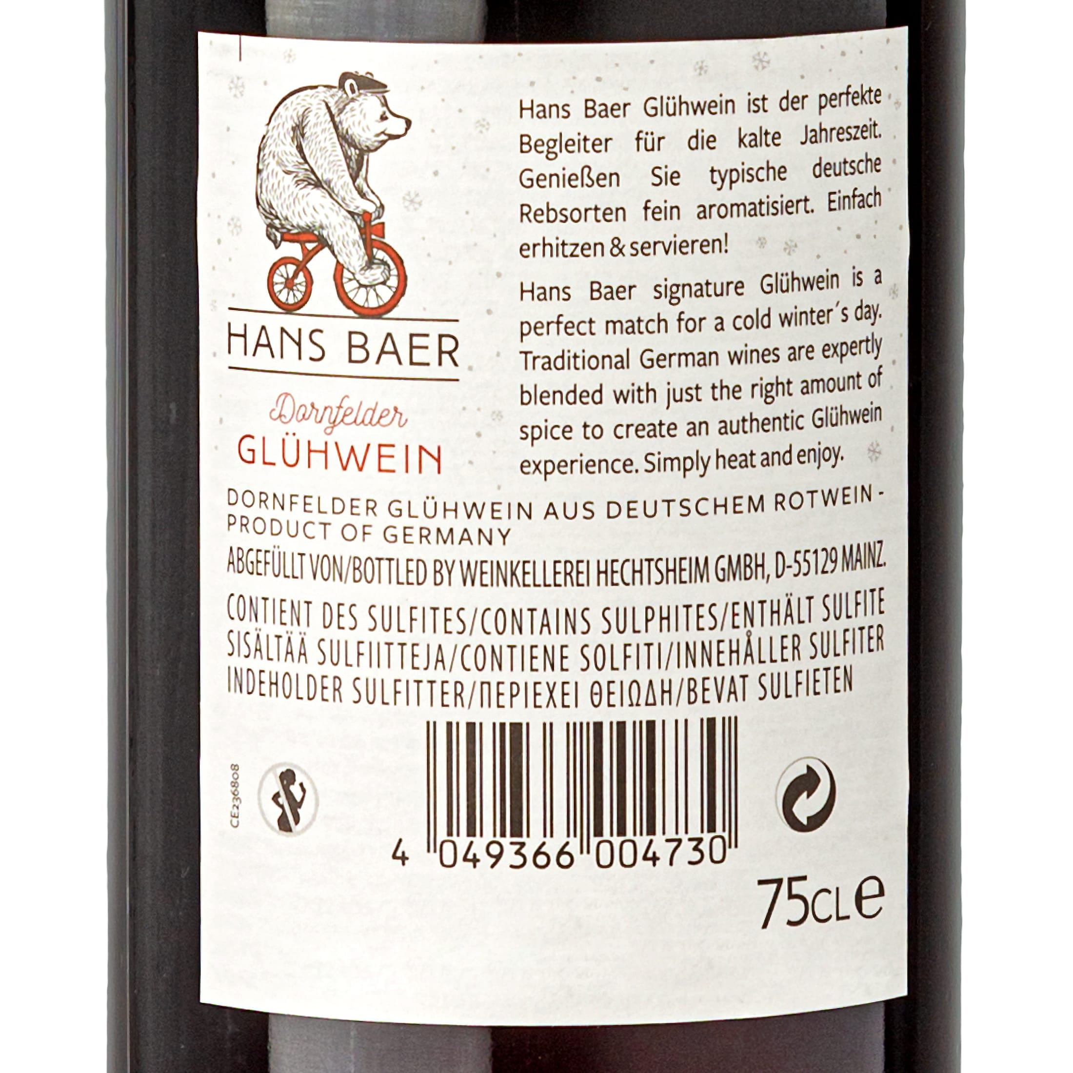 HANS BAER Dornfelder Glühwein aus deutschem Rotwein