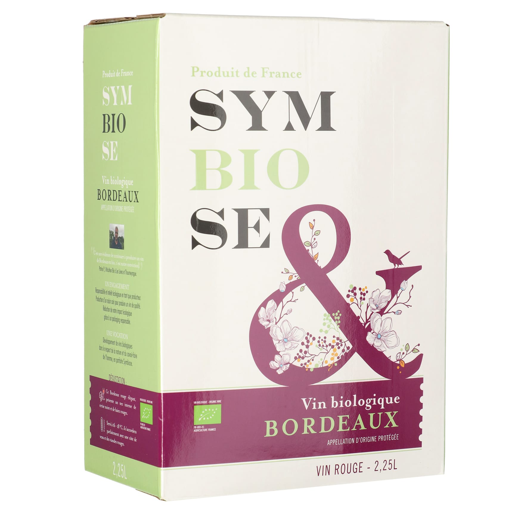 Symbiose BIO Bordeaux AOP Rotwein trocken - Cabernet Sauvignon Merlot Bag-in-Box 2,25 l