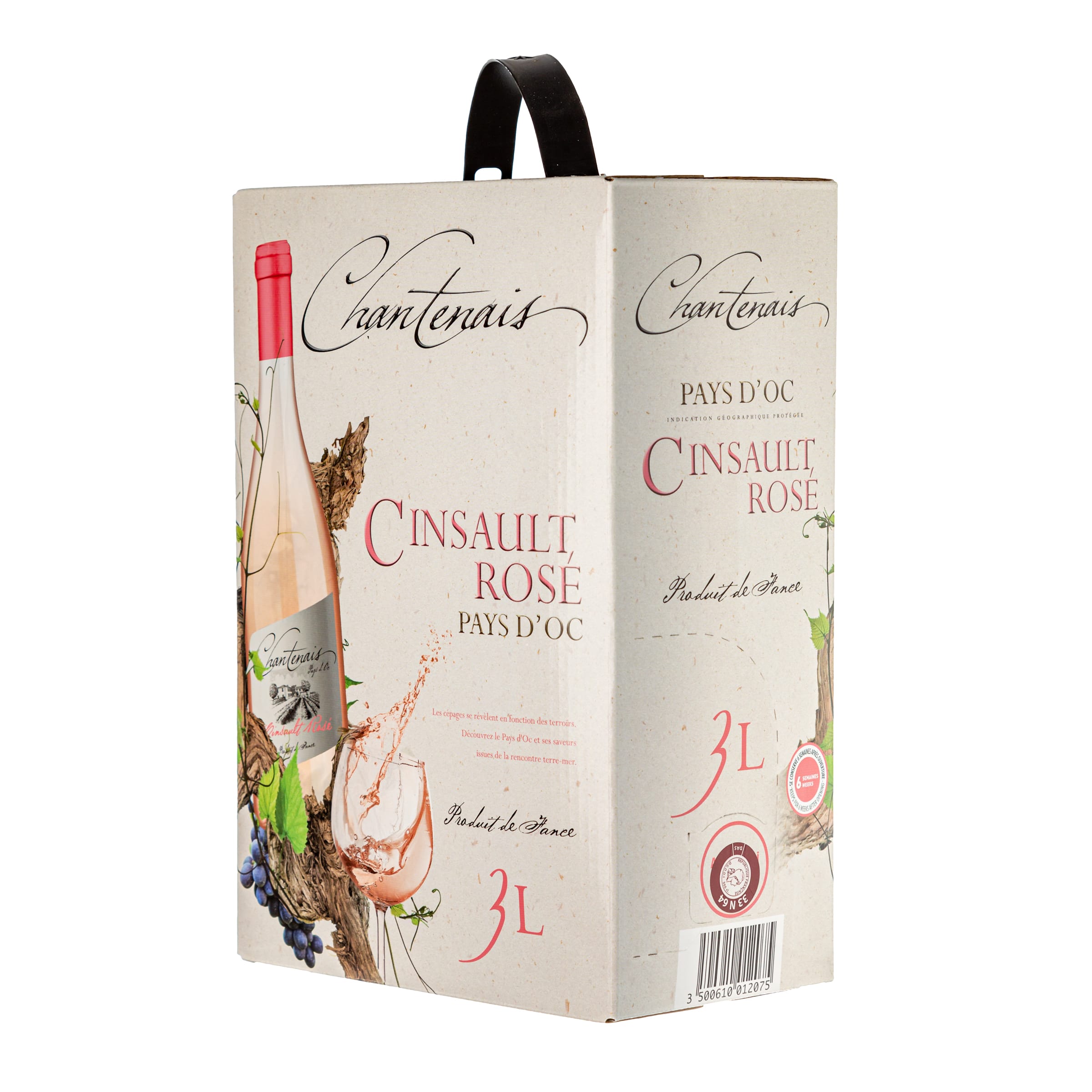 Bag-in-Box - Vin de Pays d'Oc - Cinsault - Rose - Chantenais 3 L.