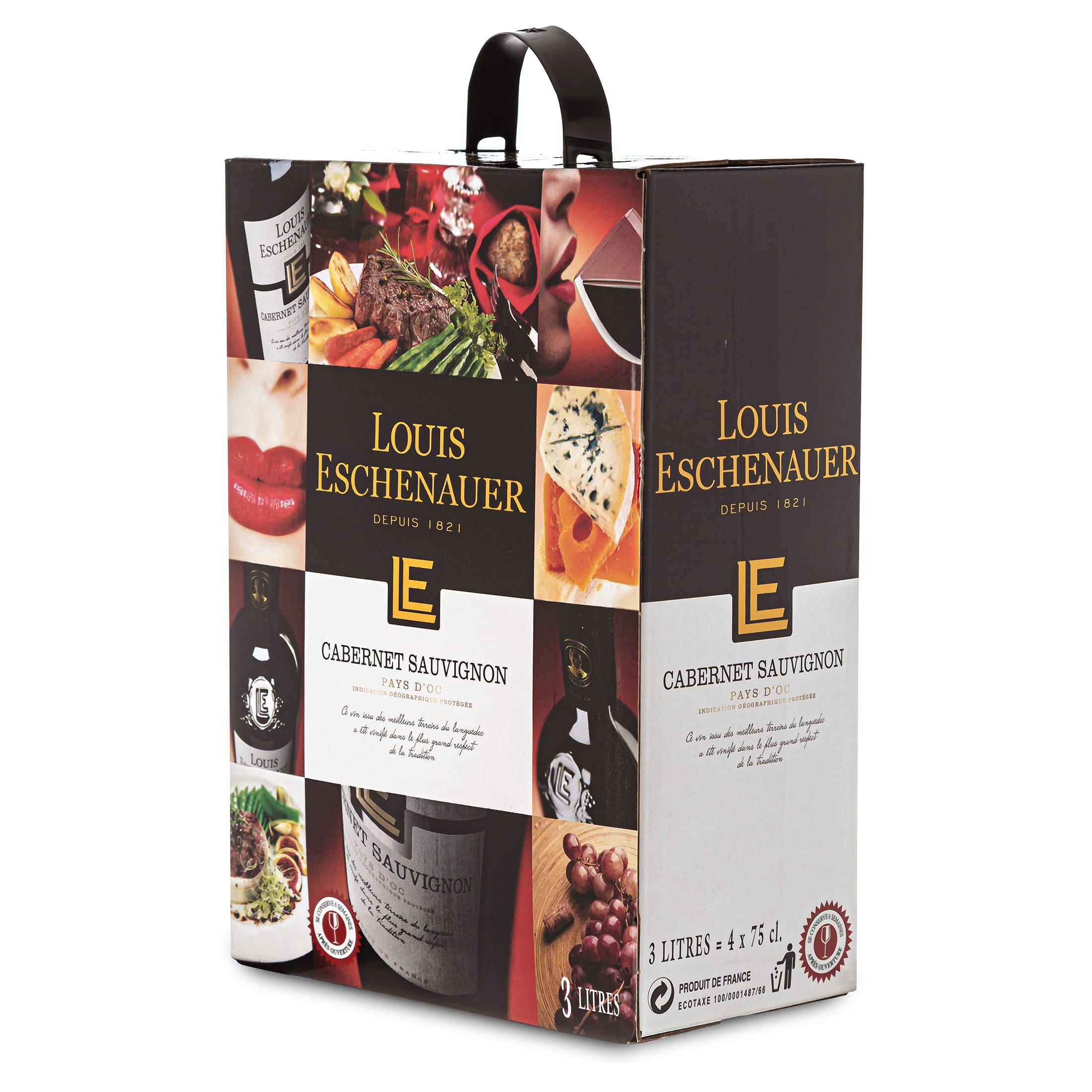 Bag-in-Box - Vin de Pays d'Oc- Cabernet Sauvignon - Rotwein - Louis Eschenauer 3 L