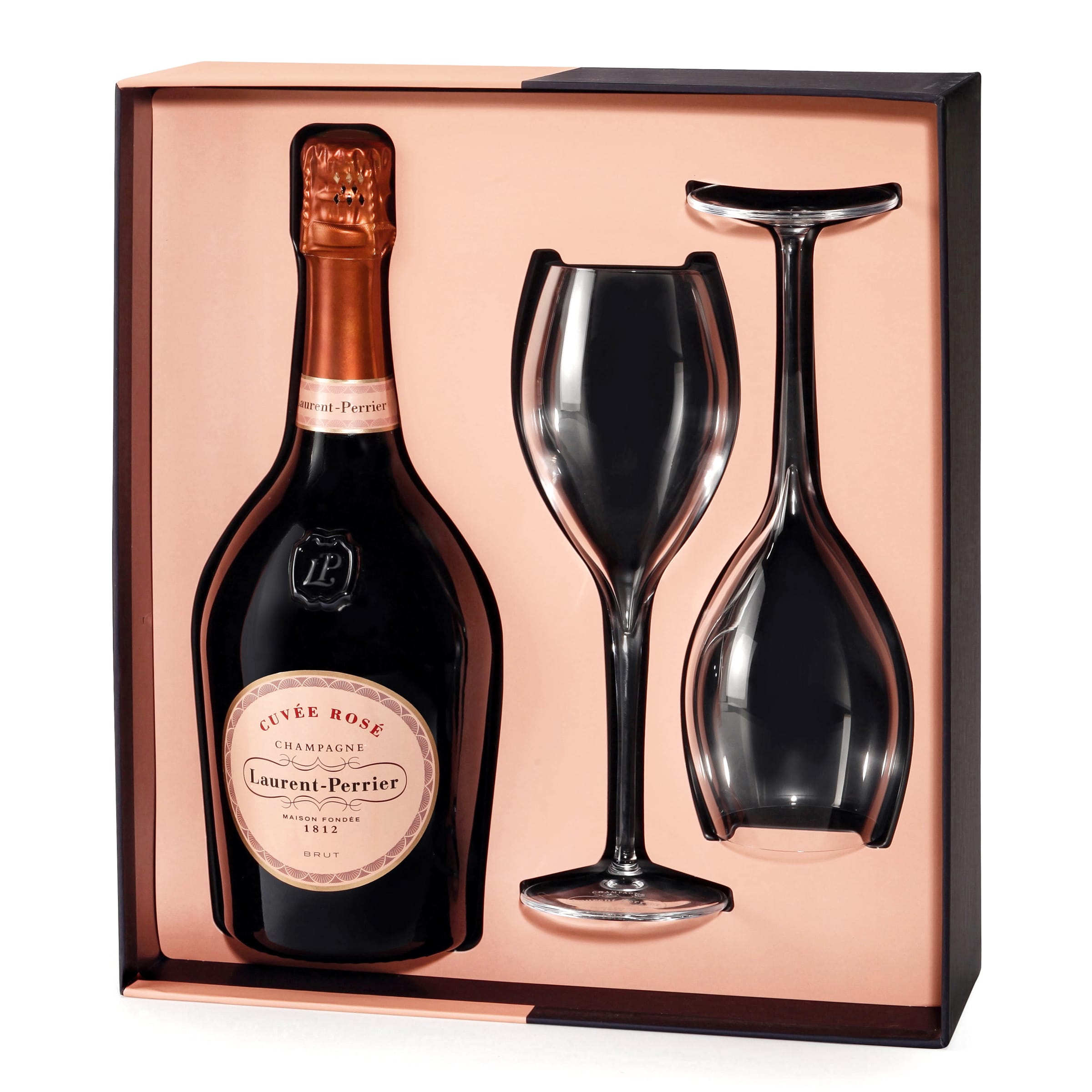 Champagne Laurent-Perrier Cuvée Rosé Brut in a Gift Set with 1 Bottle and 2 Glasses