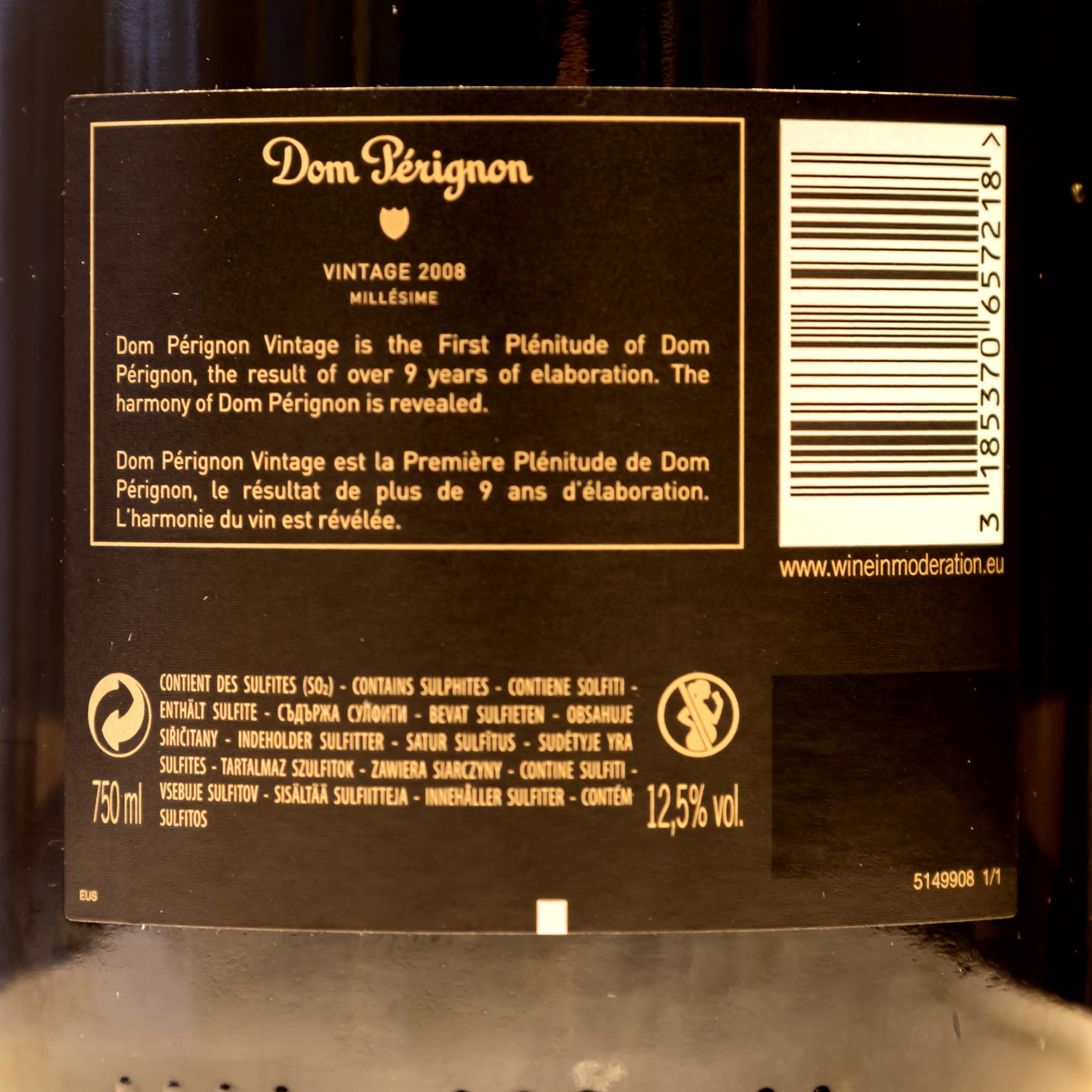 Dom Pérignon Vintage 2008 Brut Champagner mit Geschenkverpackung (1 x 0.75 l)