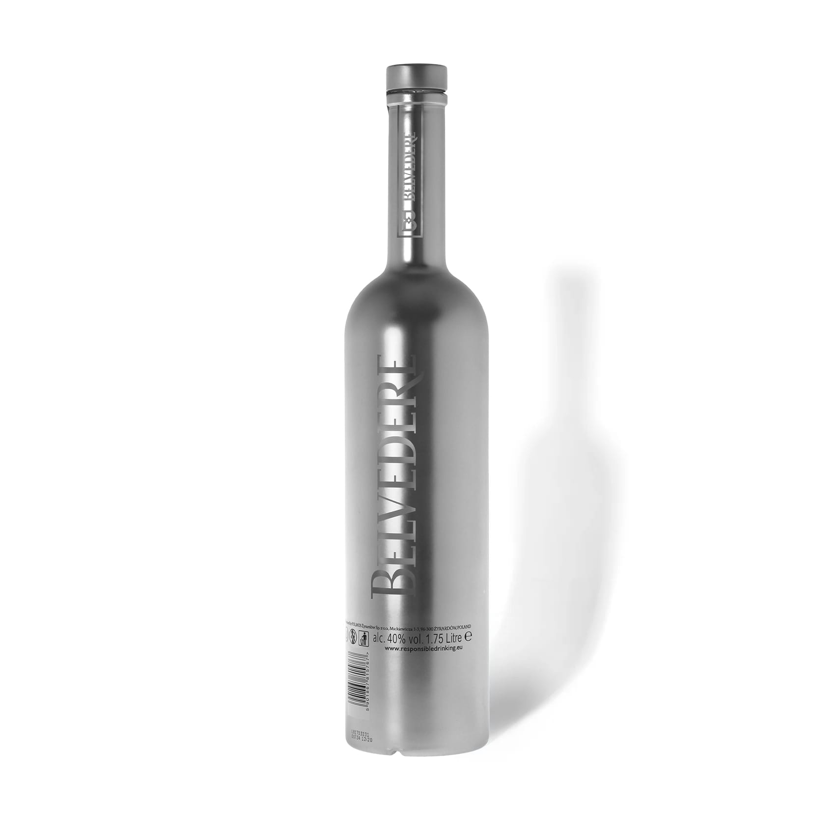Belvedere Premium Vodka B Bottle Chrome Edition Großflasche (1,75L) mit LED Beleuchtung im Boden