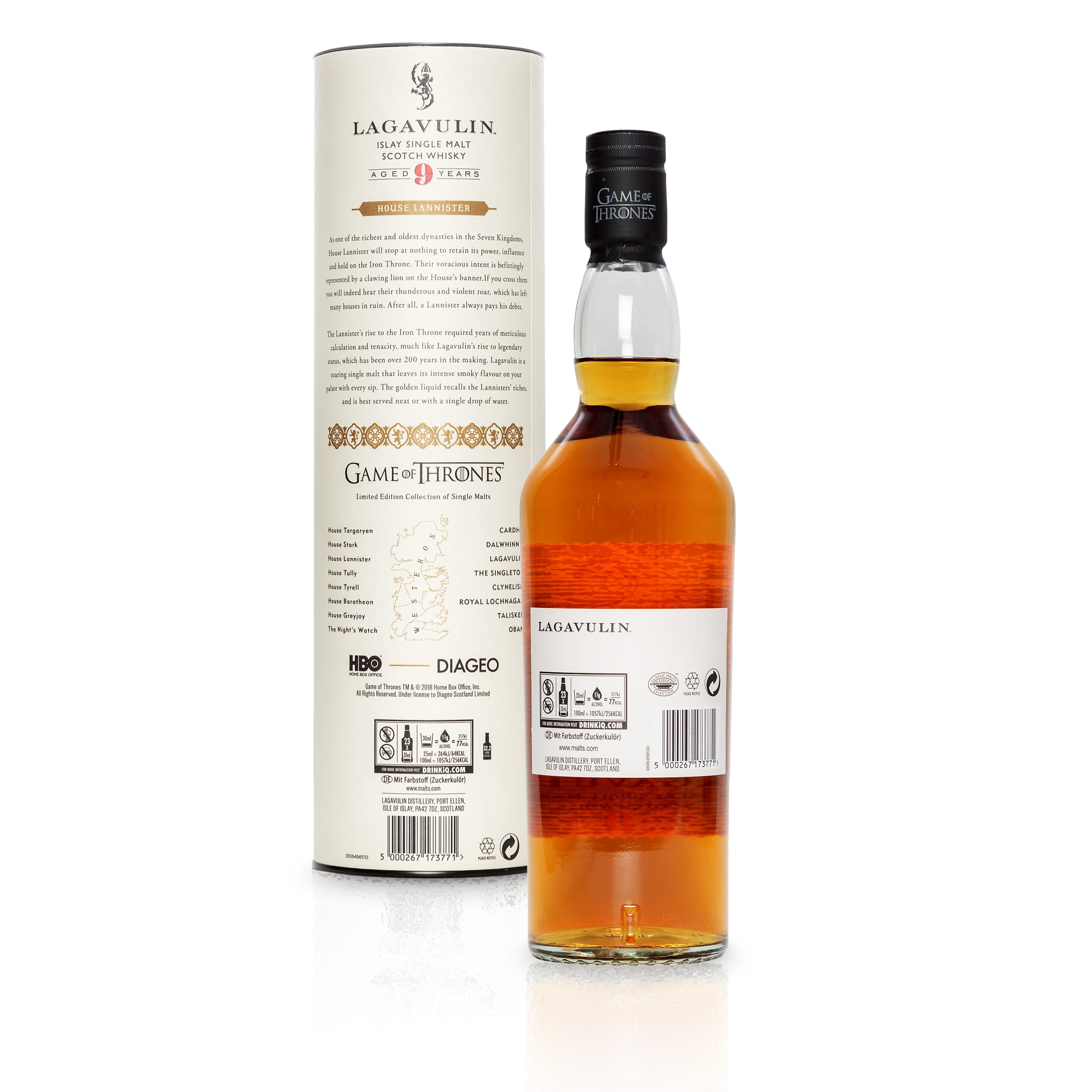 Lagavulin 9 Year Old Single Malt Scotch Whisky - House Lannister Game of Thrones Limited Edition