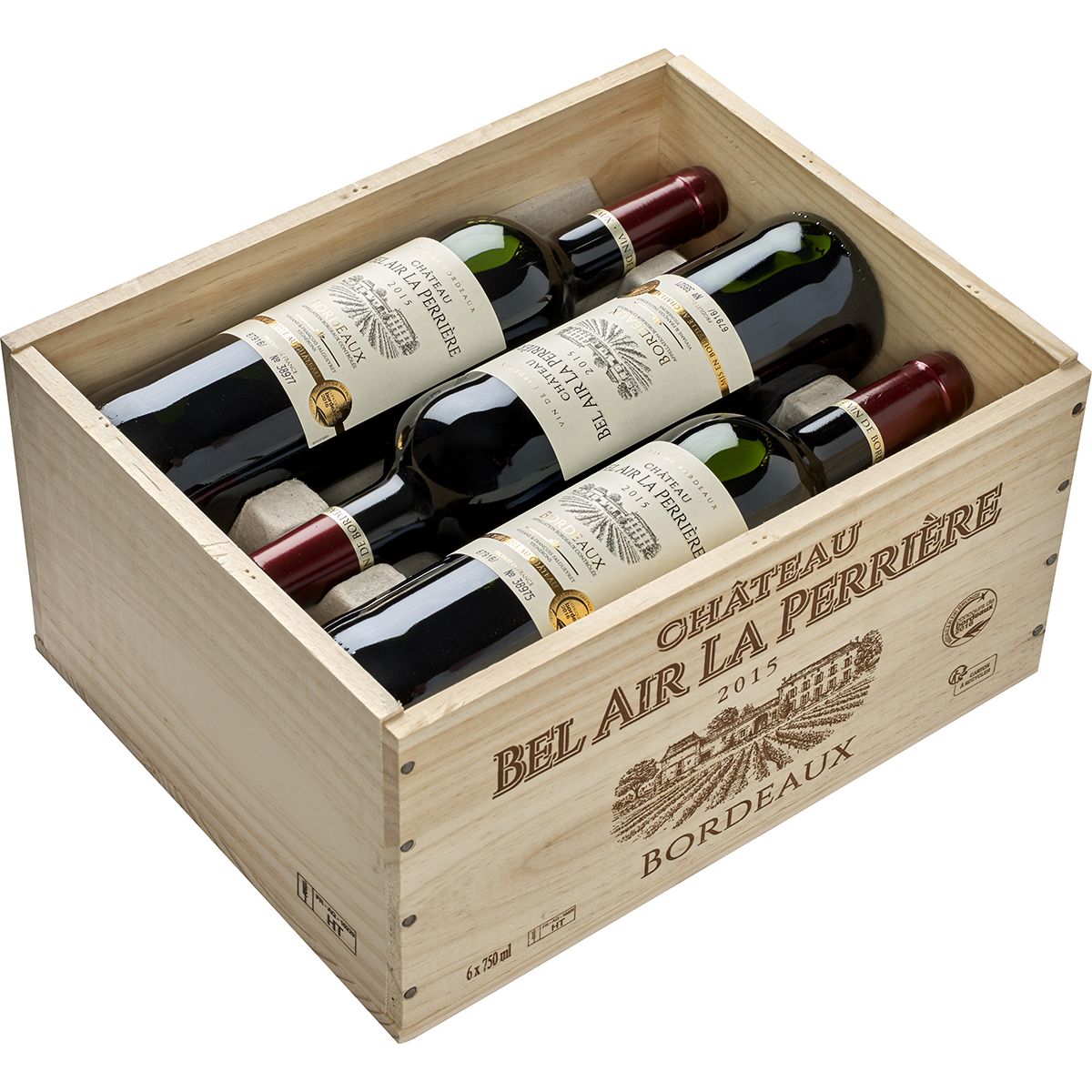 2021 Château Bel Air La Perriere AOC Bordeaux -in 6-bottle wooden case- Château Bel Air La Perriere Bordeaux/France 4.5 l
