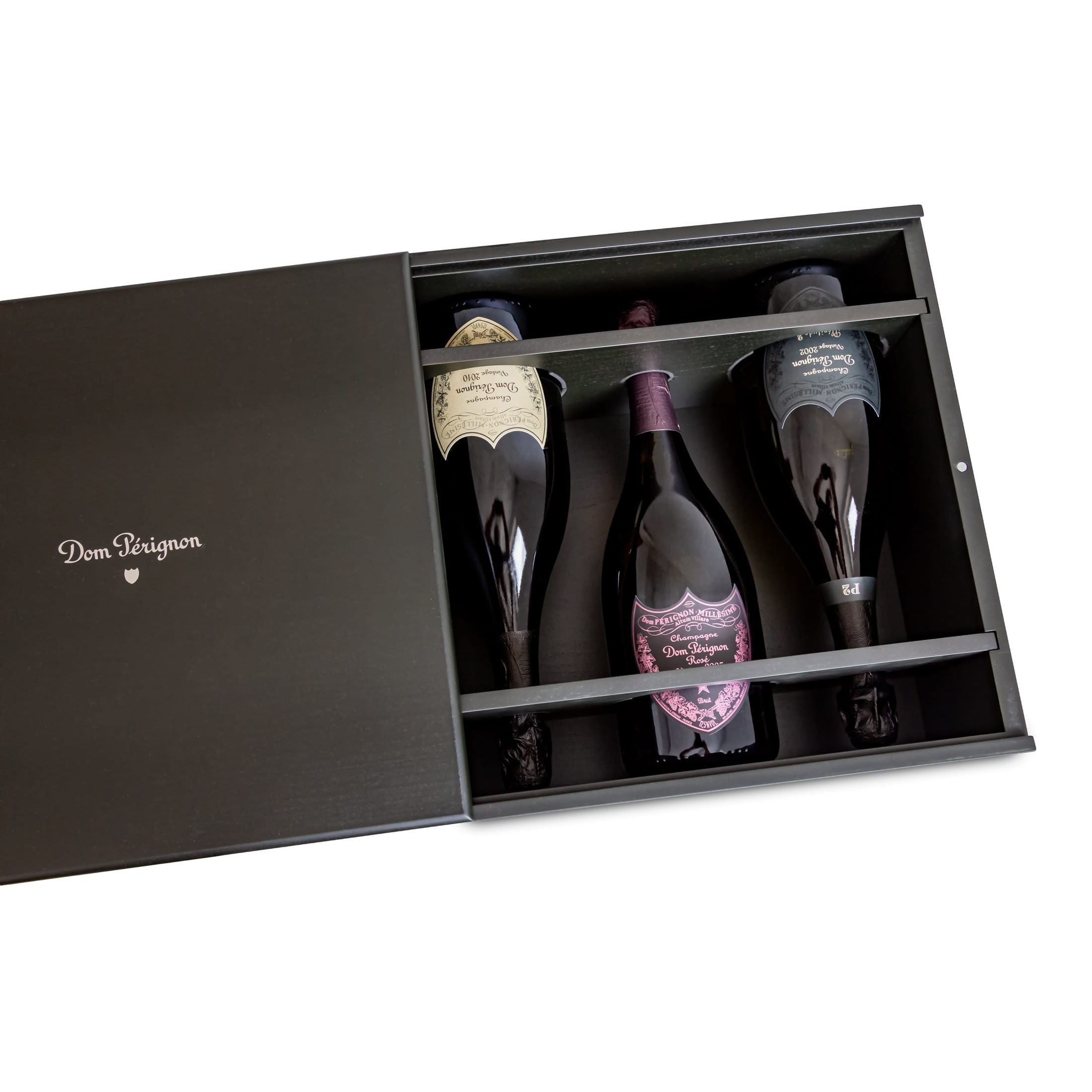 Feinste Weine - Champagner-Paket - DOM PÉRIGNON VINTAGE 2010 - ROSÉ VINTAGE 2006 - Plénitude 2 2002