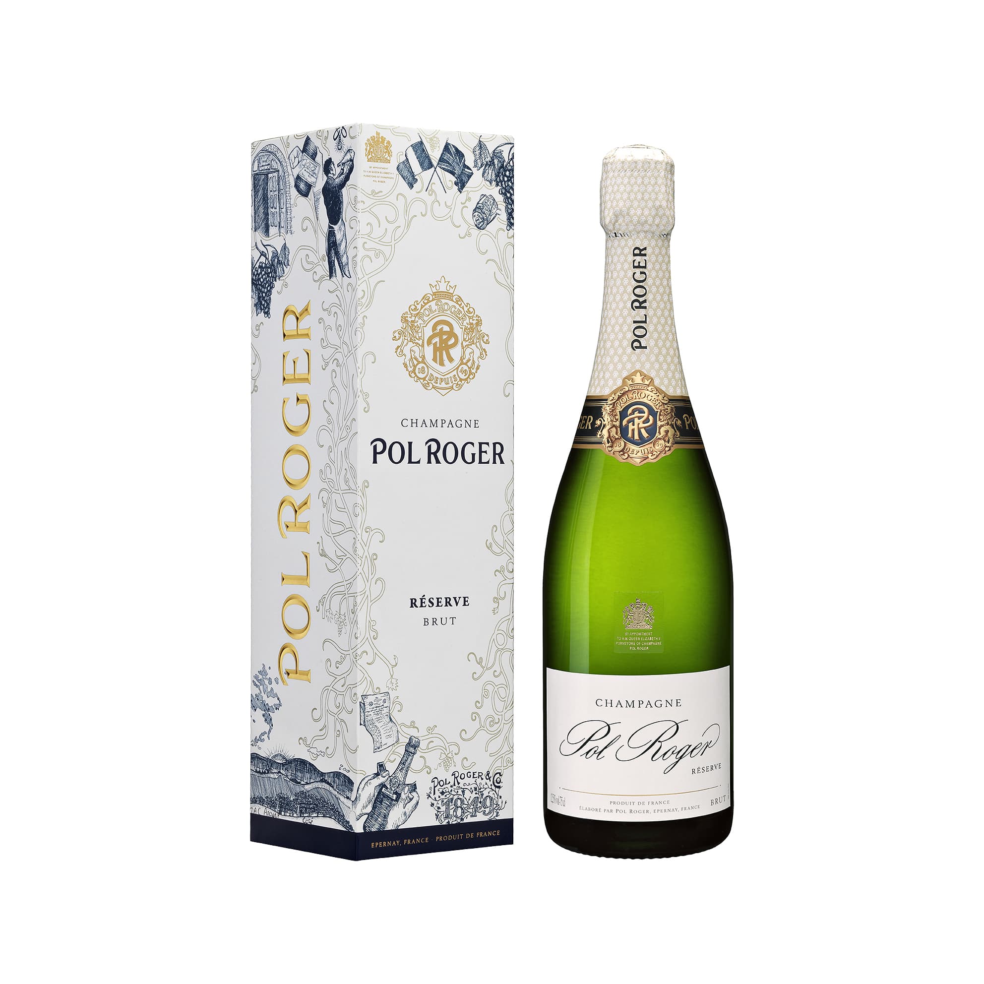 Champagne Pol Roger Brut Réserve inkl. Etui 1849 Sonderedition