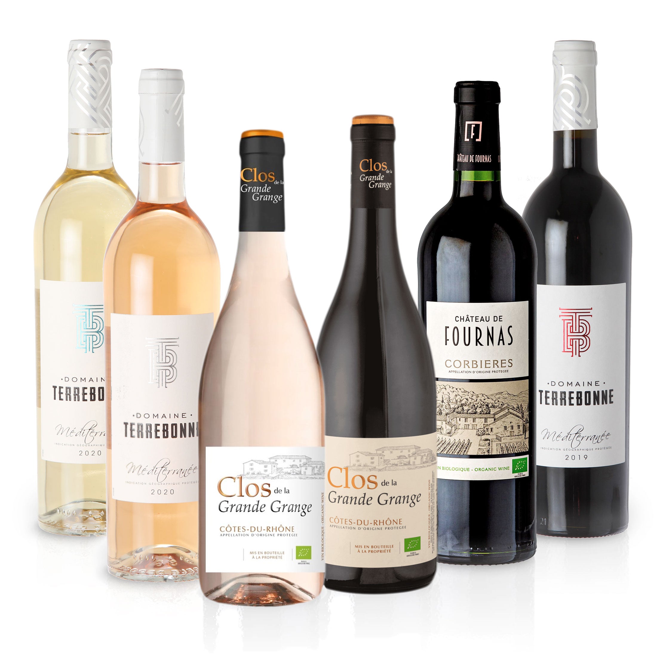 Wine package 'Southern France' (6 x 0.75 l) - Tasting package with dry white wine, rosé wine, and red wine from French winemakers