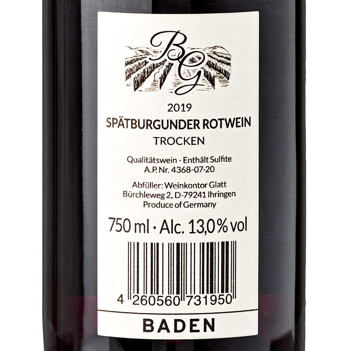 2019 Spätburgunder Rotwein trocken GLATT